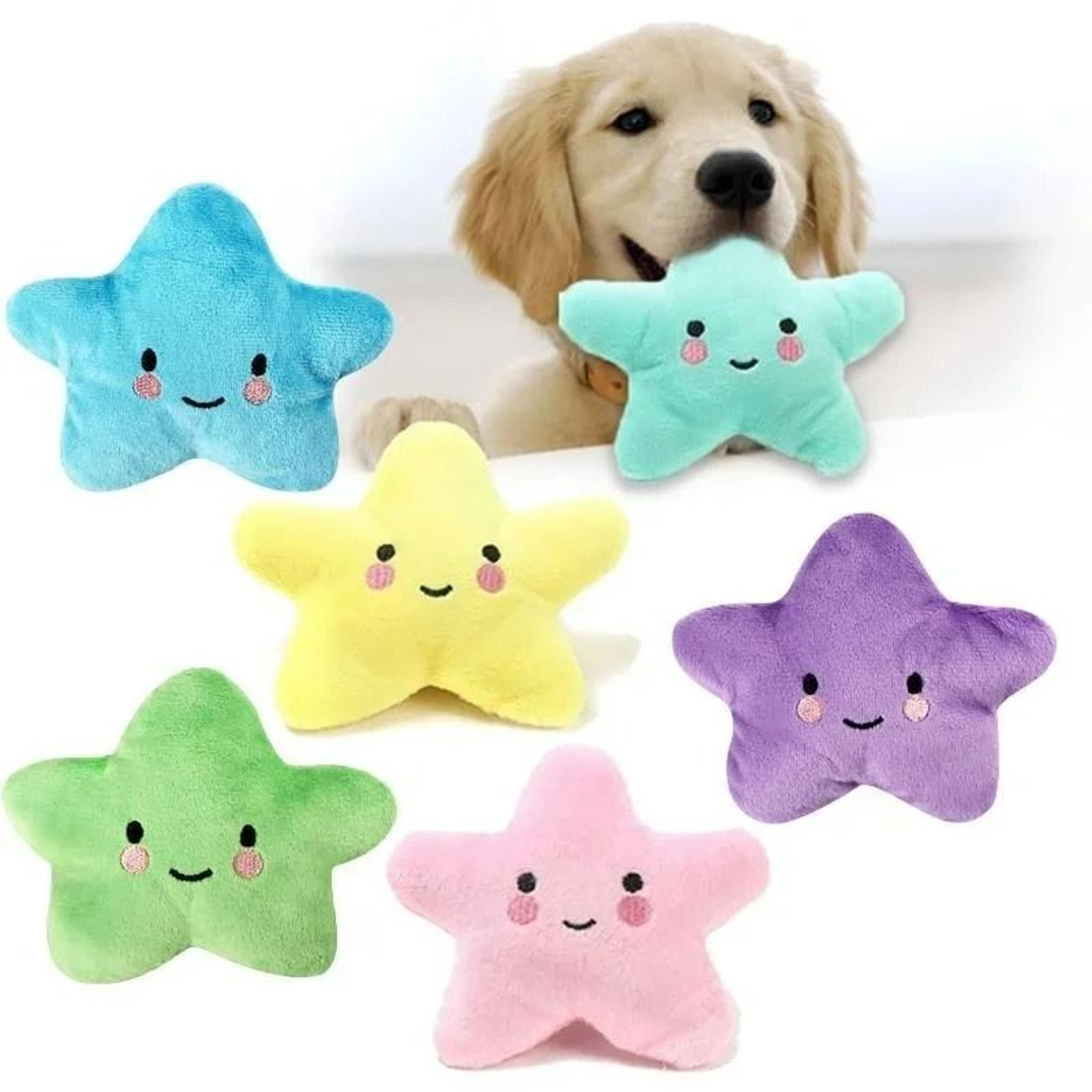 Interactive Plush Pentagram Squeak Toy  Soft StarShaped Playmate For Dogs  Cats 0