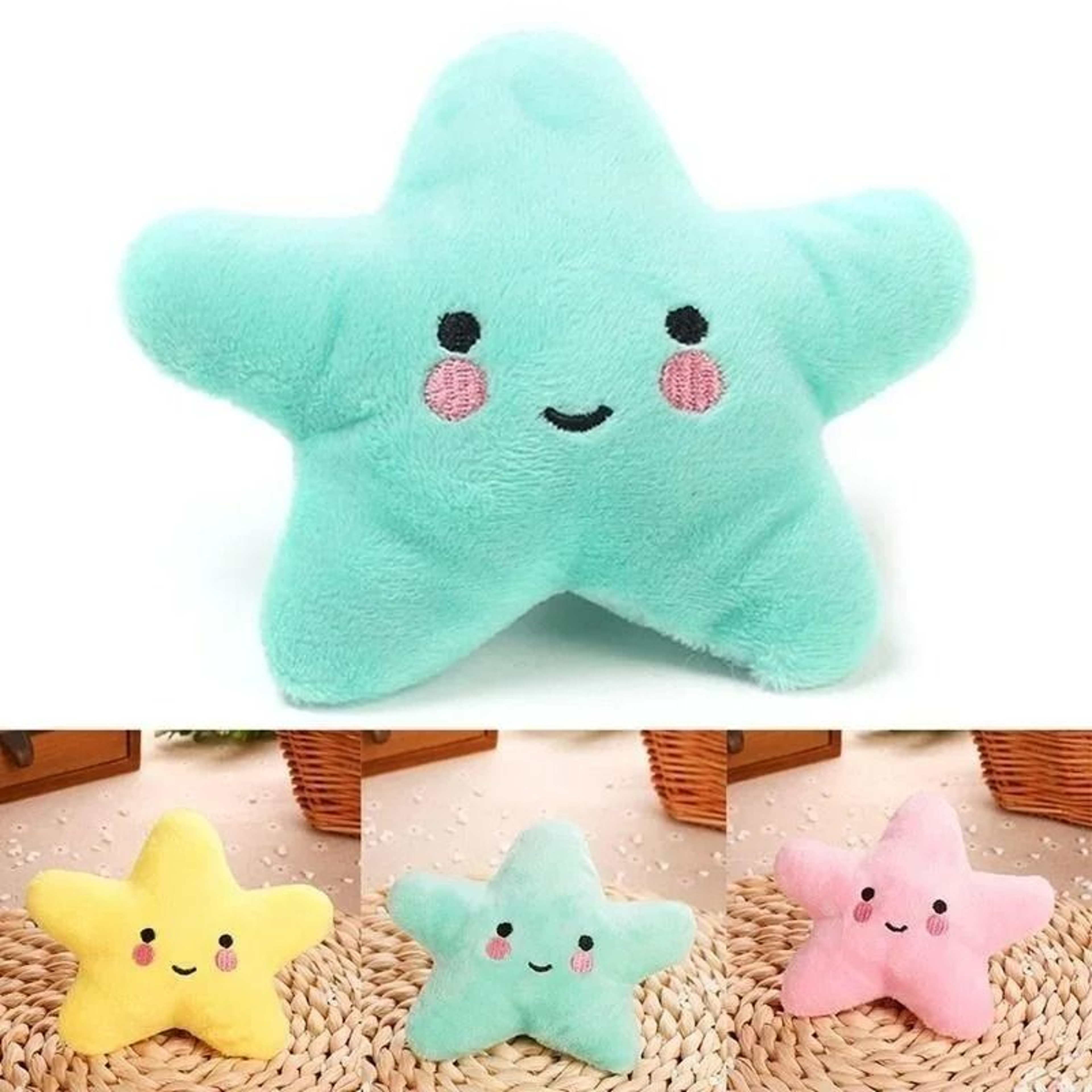 Interactive Plush Pentagram Squeak Toy  Soft StarShaped Playmate For Dogs  Cats 1