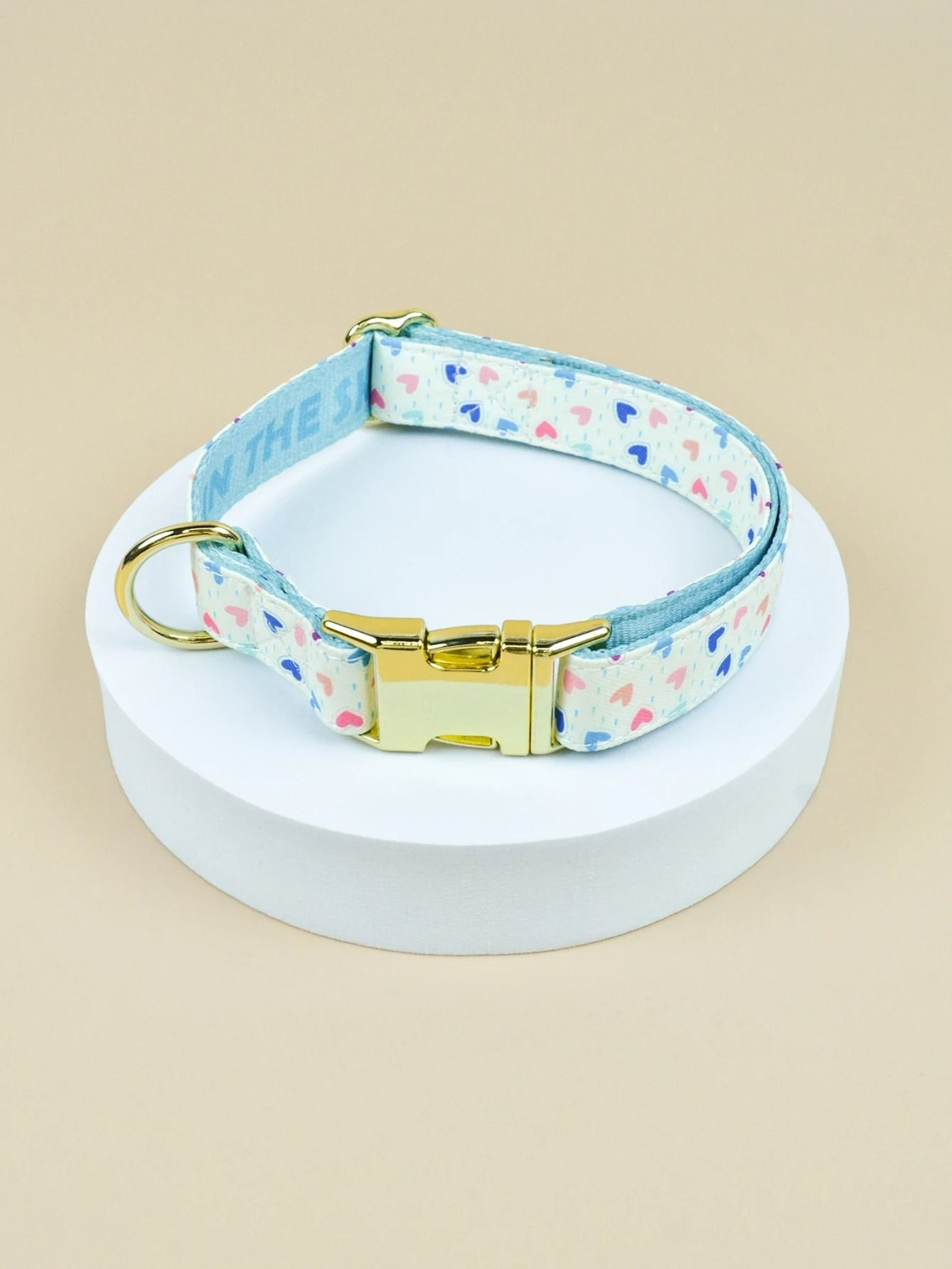 Patterned Pet Collar  Adjustable DoubleSided Print With GoldTone Metal Buckle 8