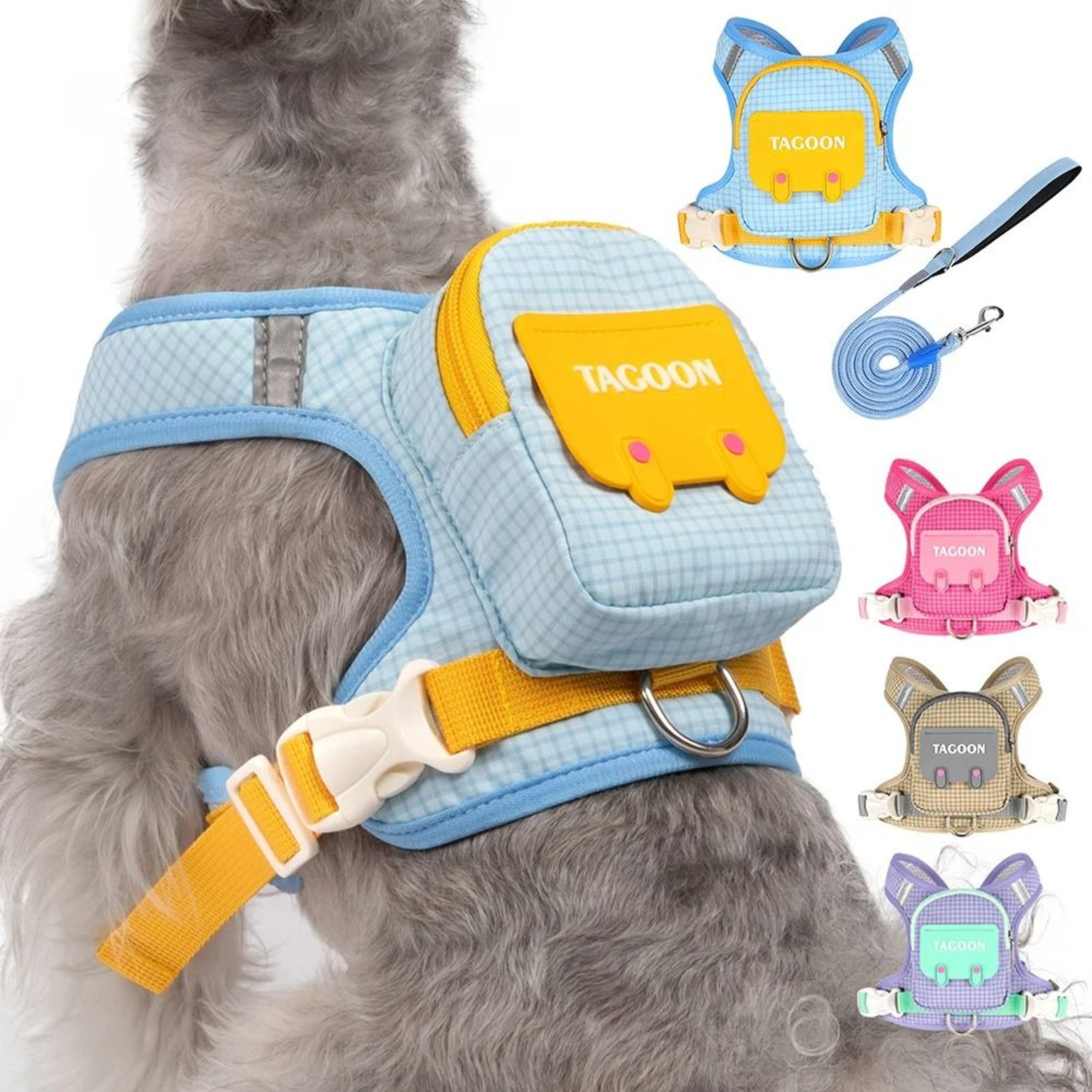 Adventure Pet Harness  Backpack Set  Reflective EscapeProof Walking Vest 2