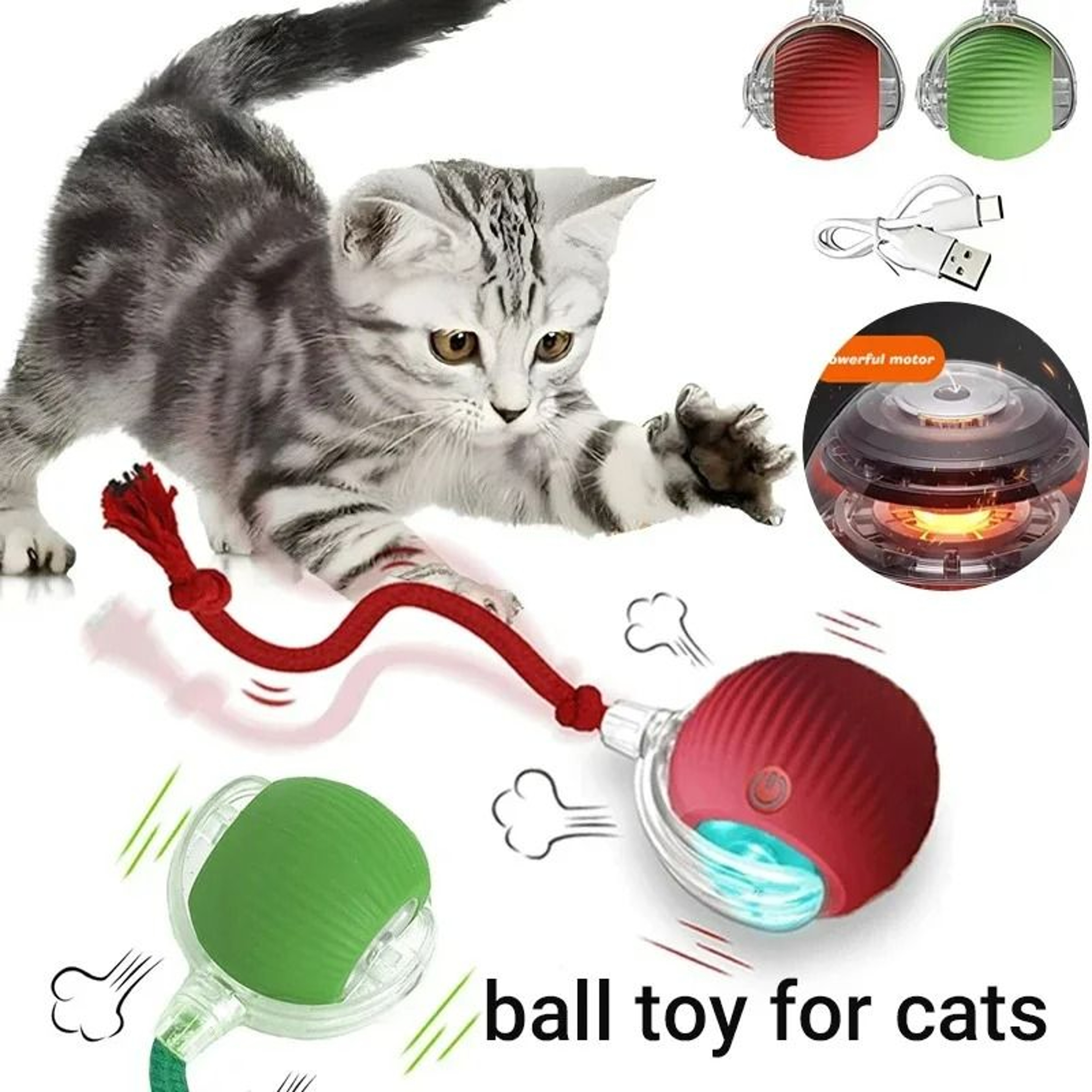 Smart Interactive Pet Ball  Rechargeable Automatic Rolling Toy For Dogs  Cats 1