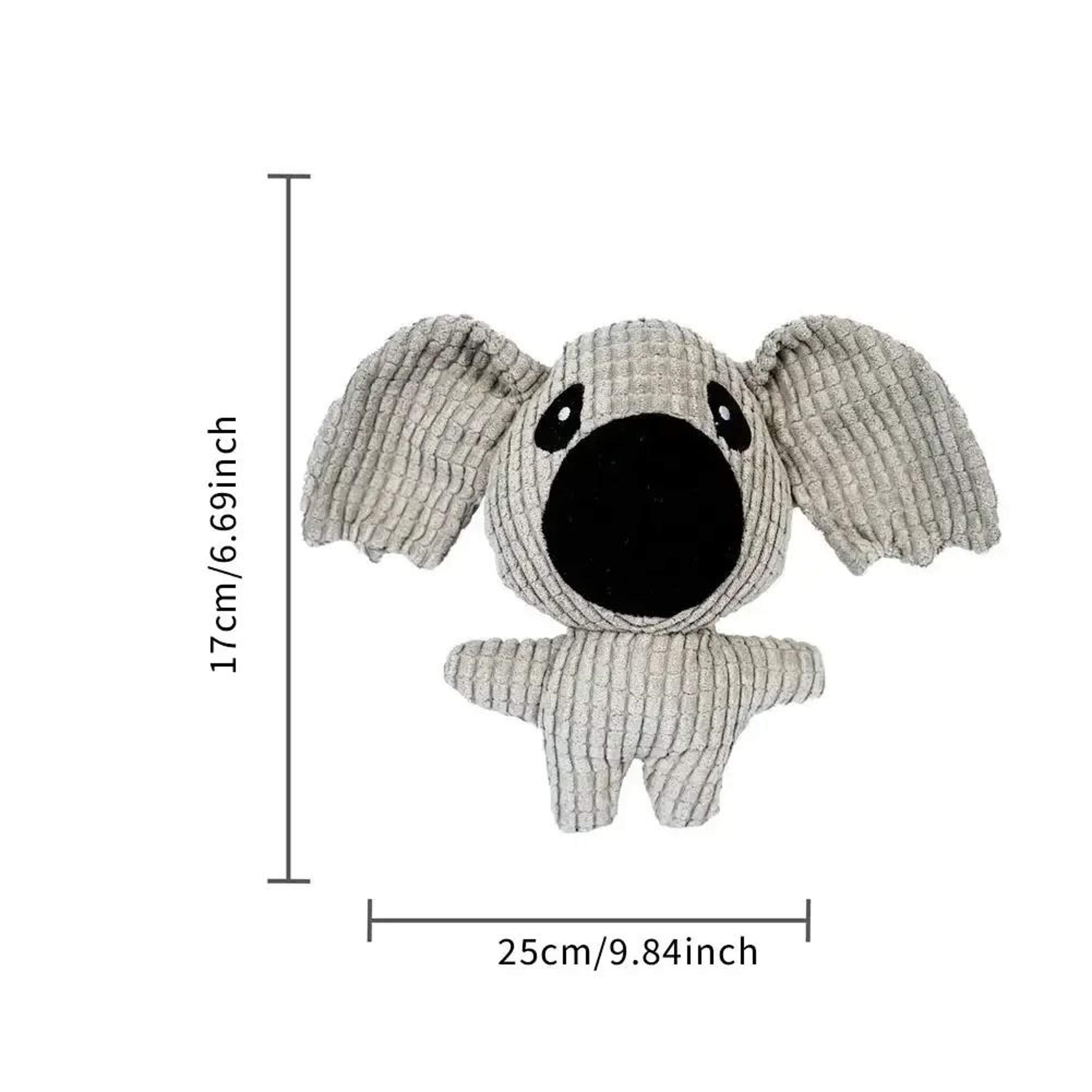 Corduroy Squeaky Plush Toy  Durable BiteResistant Chew For Small  Medium Dogs 9