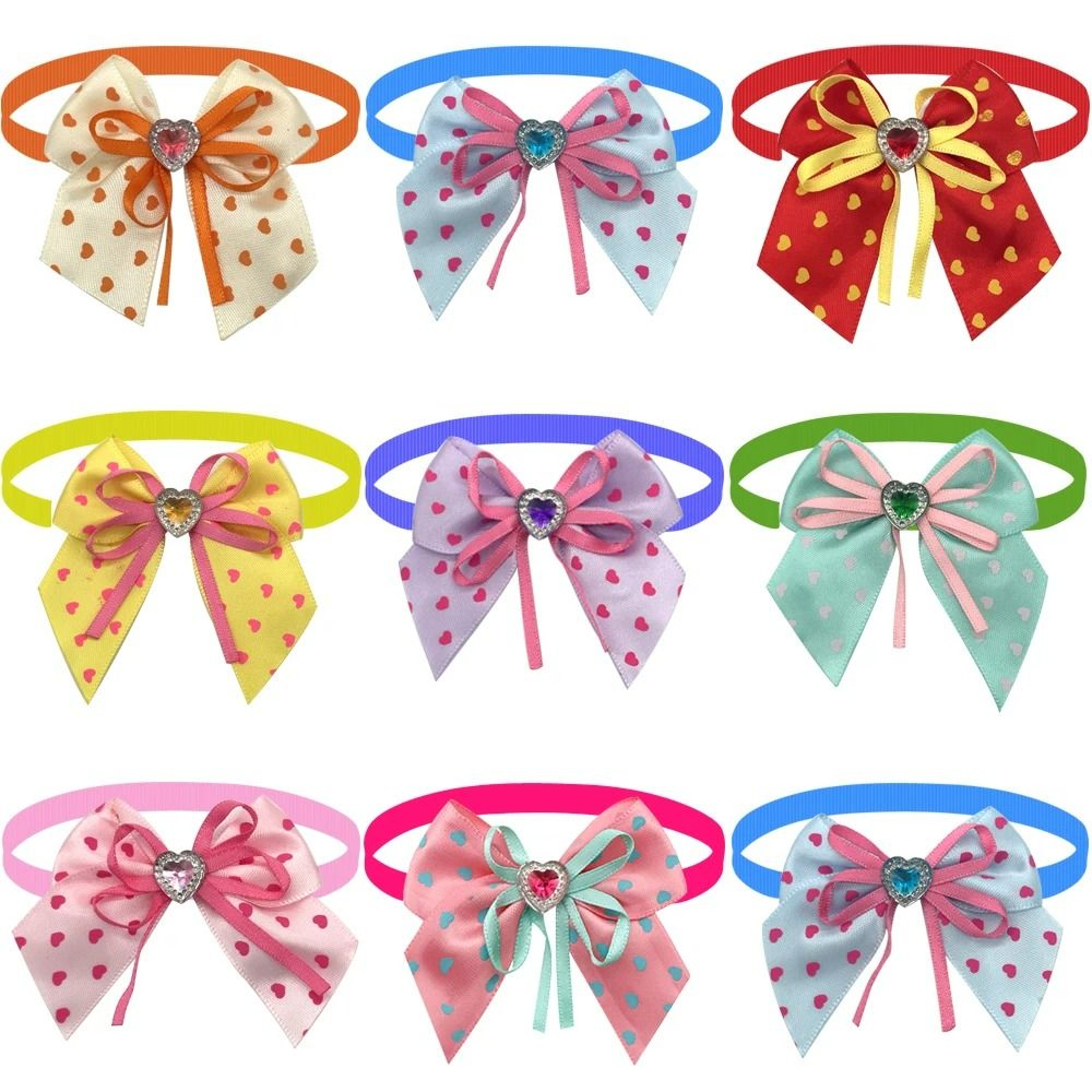 50Piece Valentines Day Pet Bow Tie Set  Premium Adjustable Grooming Accessories 6