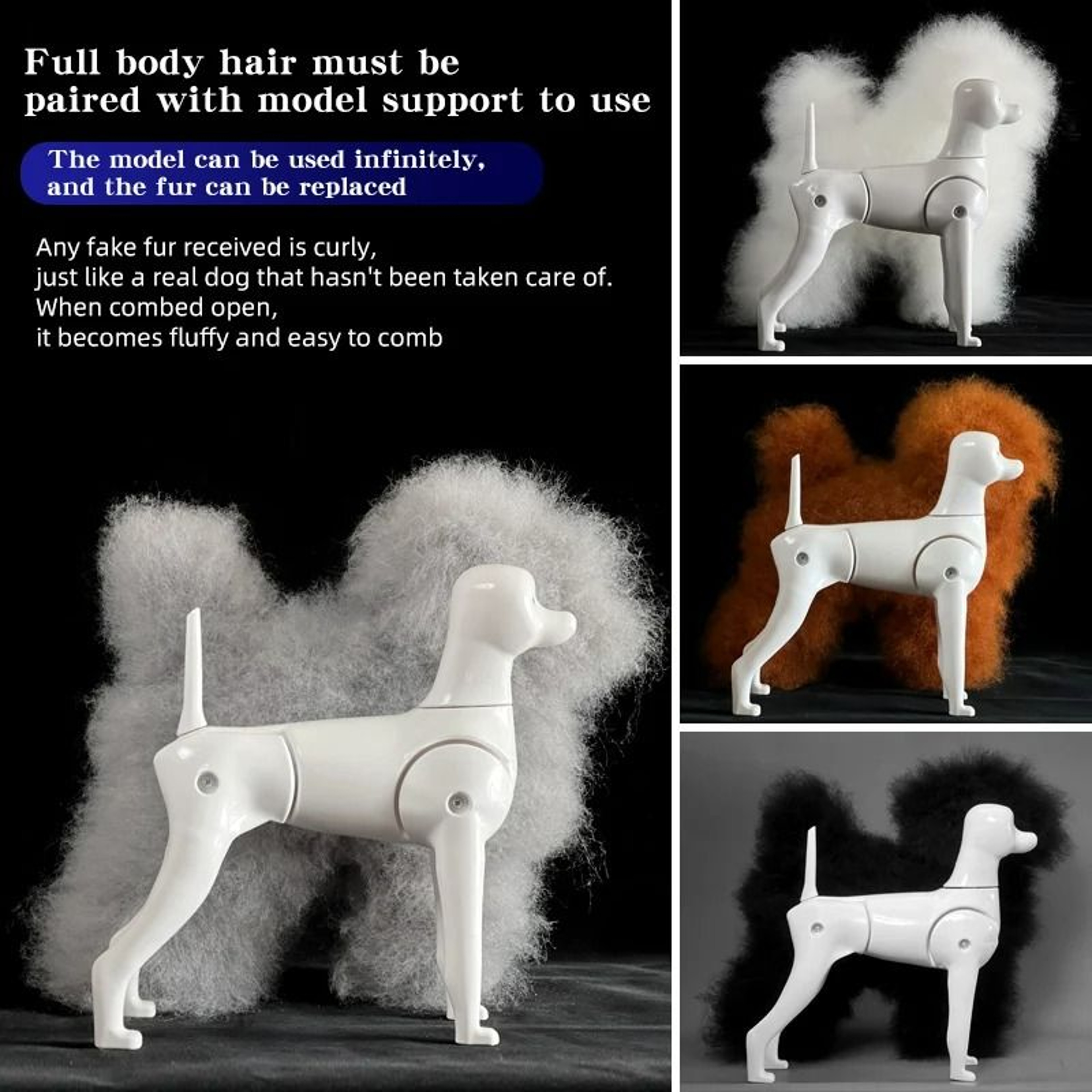 Teddy Grooming Practice Model  HighFidelity Simulation Hair Skeleton  Standard Head For Pet Beautic 3