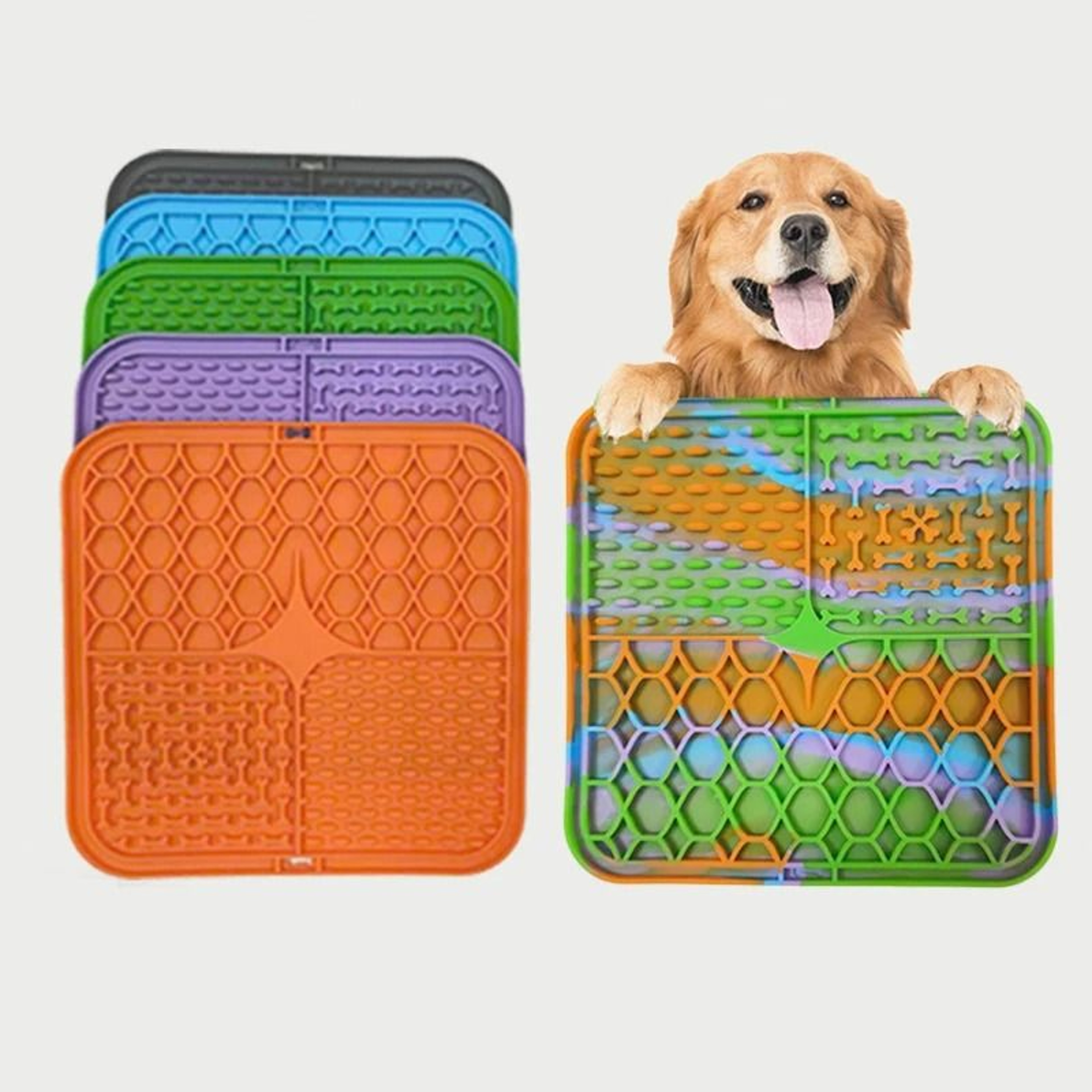 Silicone Pet Lick Mat  Calming Bathing Distraction  Slow Feeding Training Plate 1