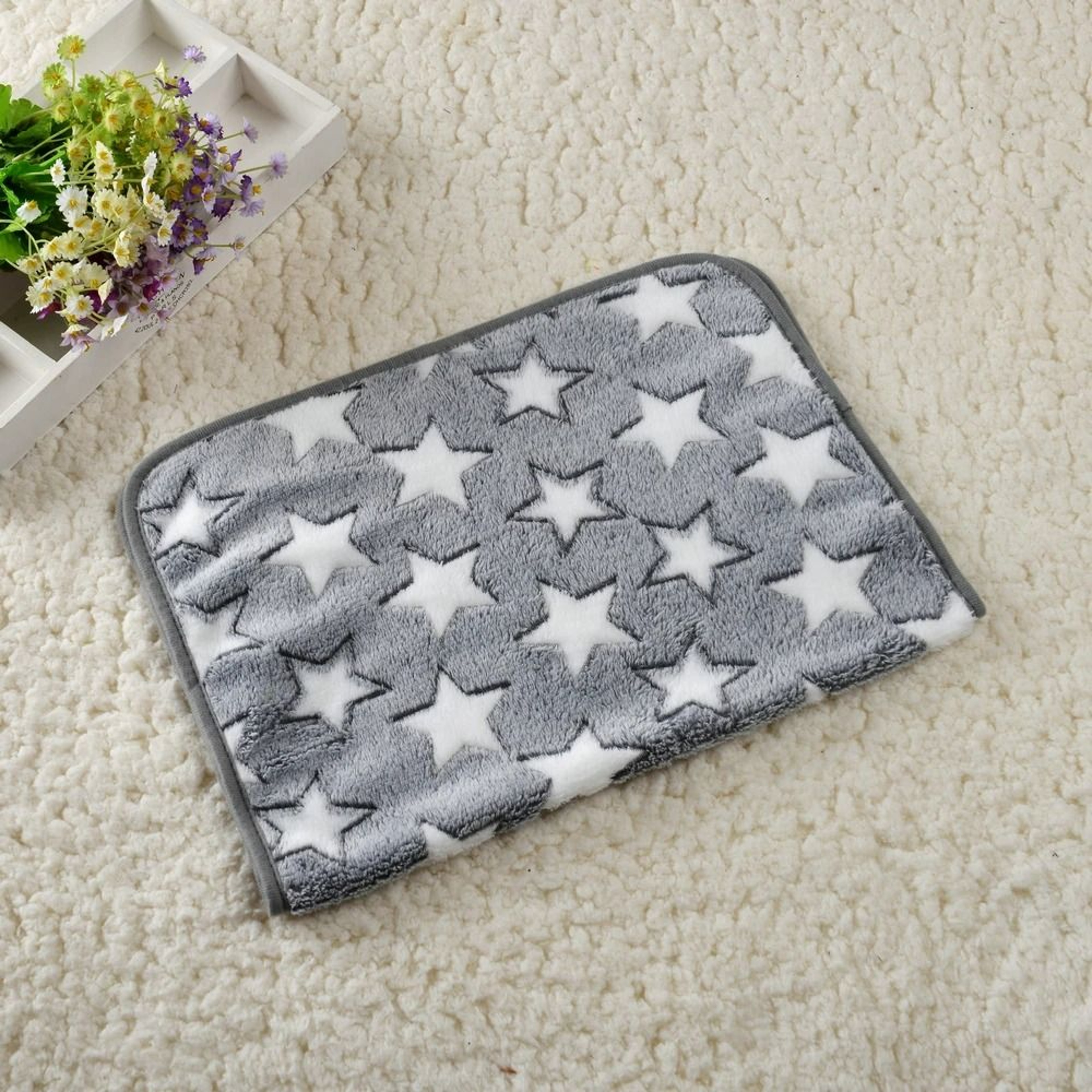 Plush Thermal Pet Mat  Soft Print Sleeping Mattress  Travel Blanket For Dogs  Cats 9