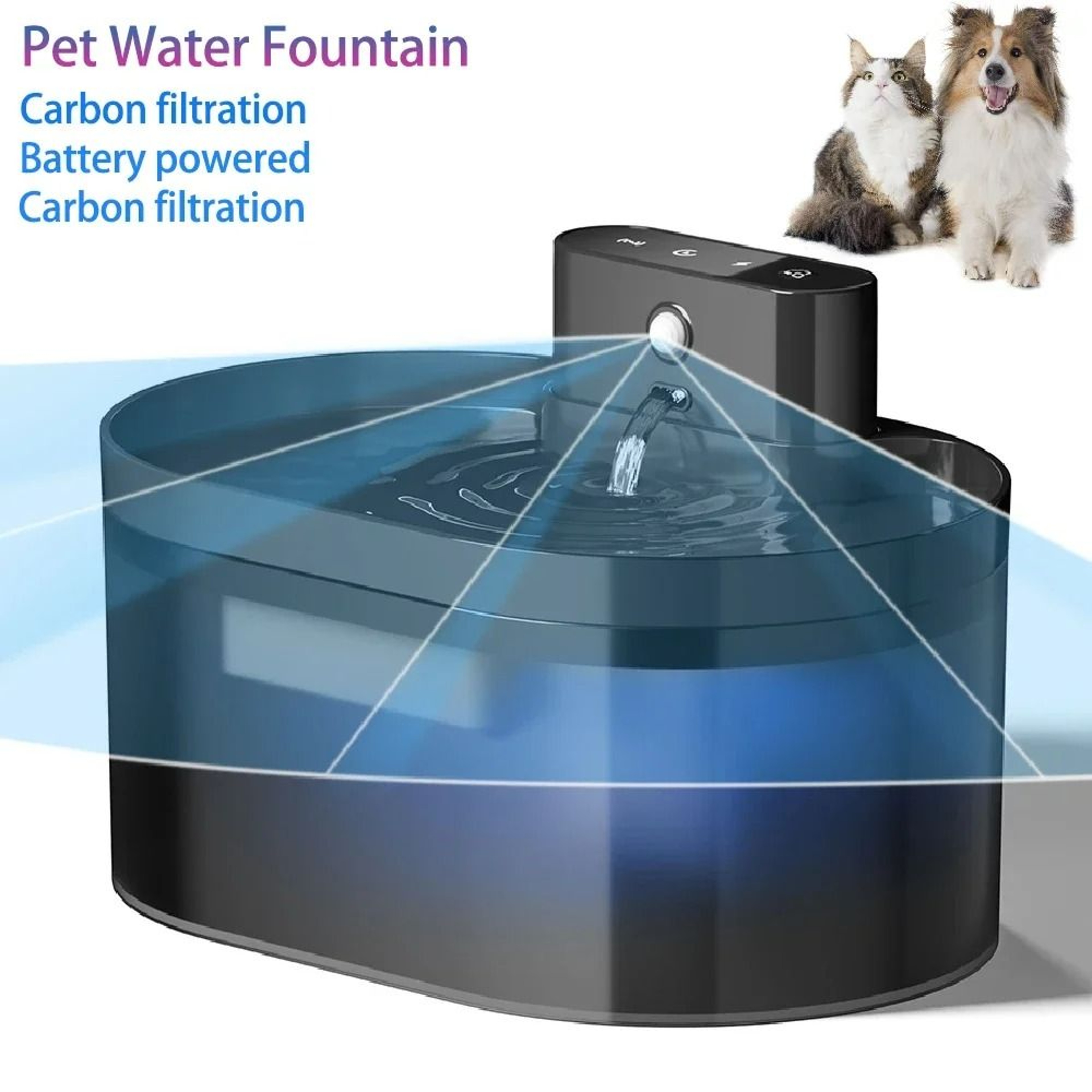 22L Wireless Smart Fountain  BatteryOperated Automatic Hydration System With Motion Sensor For Cats 0