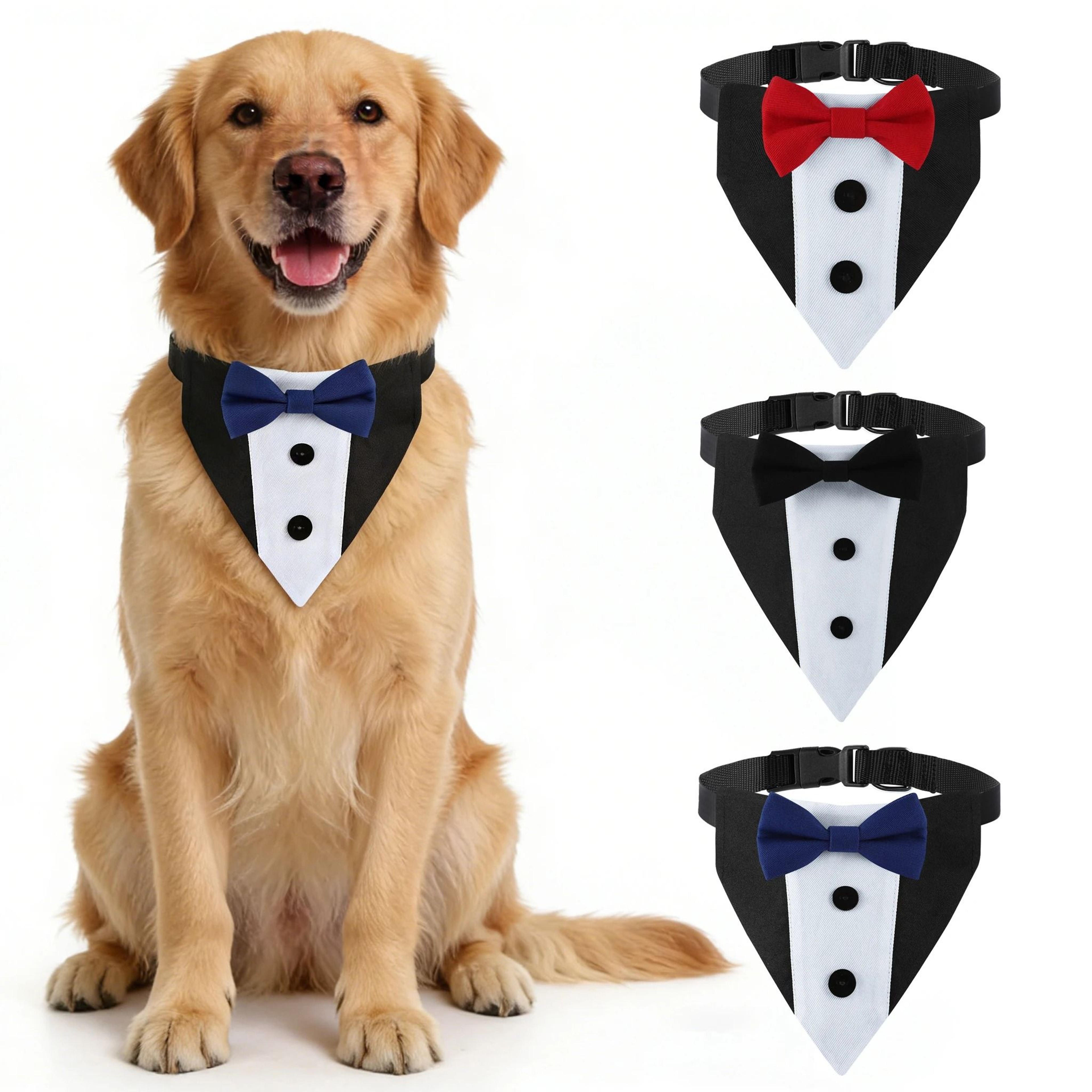 Tuxedo Wedding Bib Collar  Adjustable Formal Bow Tie Bandana For Dogs  Cats 0
