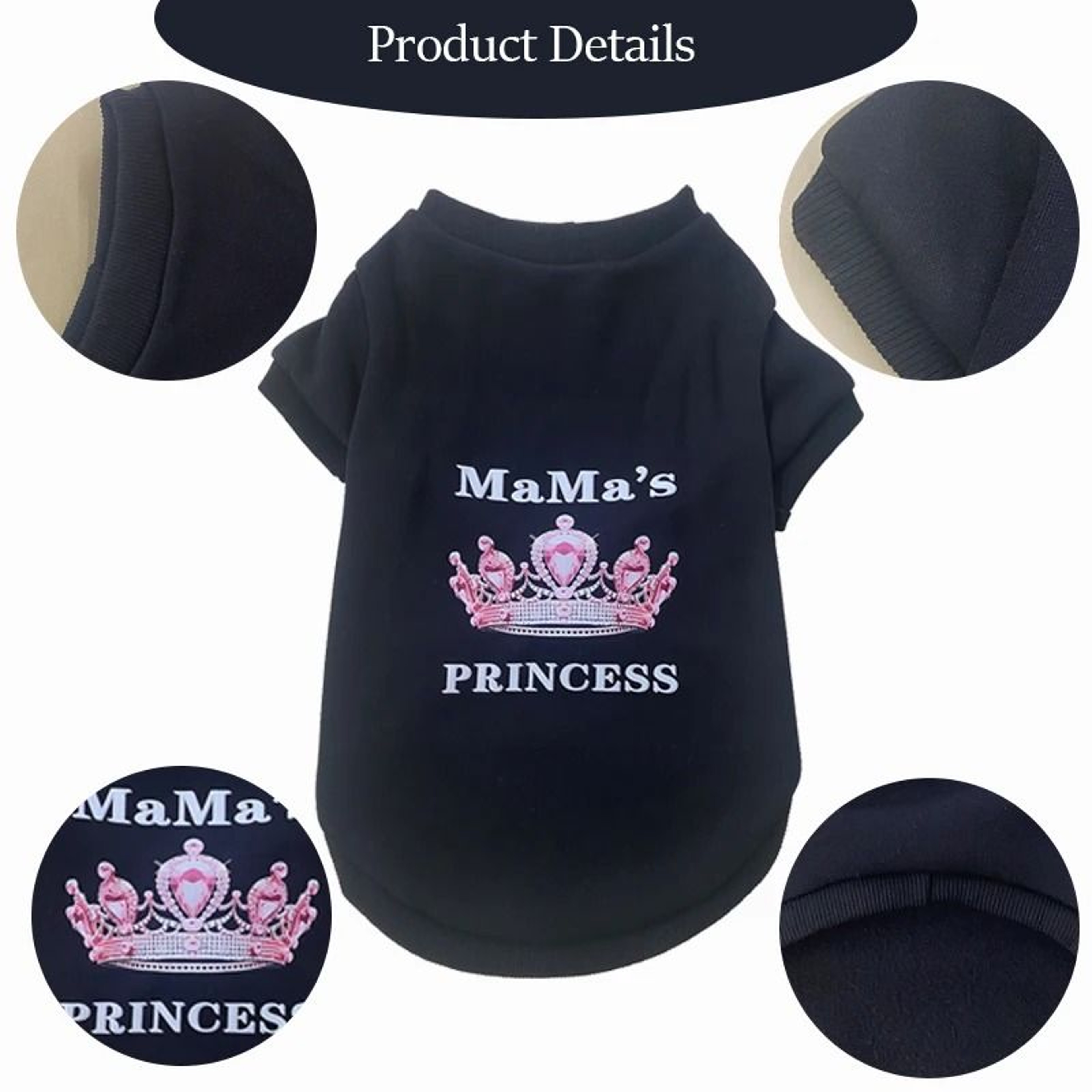 Graphic Pet Sweatshirt  Soft Fleece Pullover With Princess  Mamas Print For Small To Medium Dogs  C 5