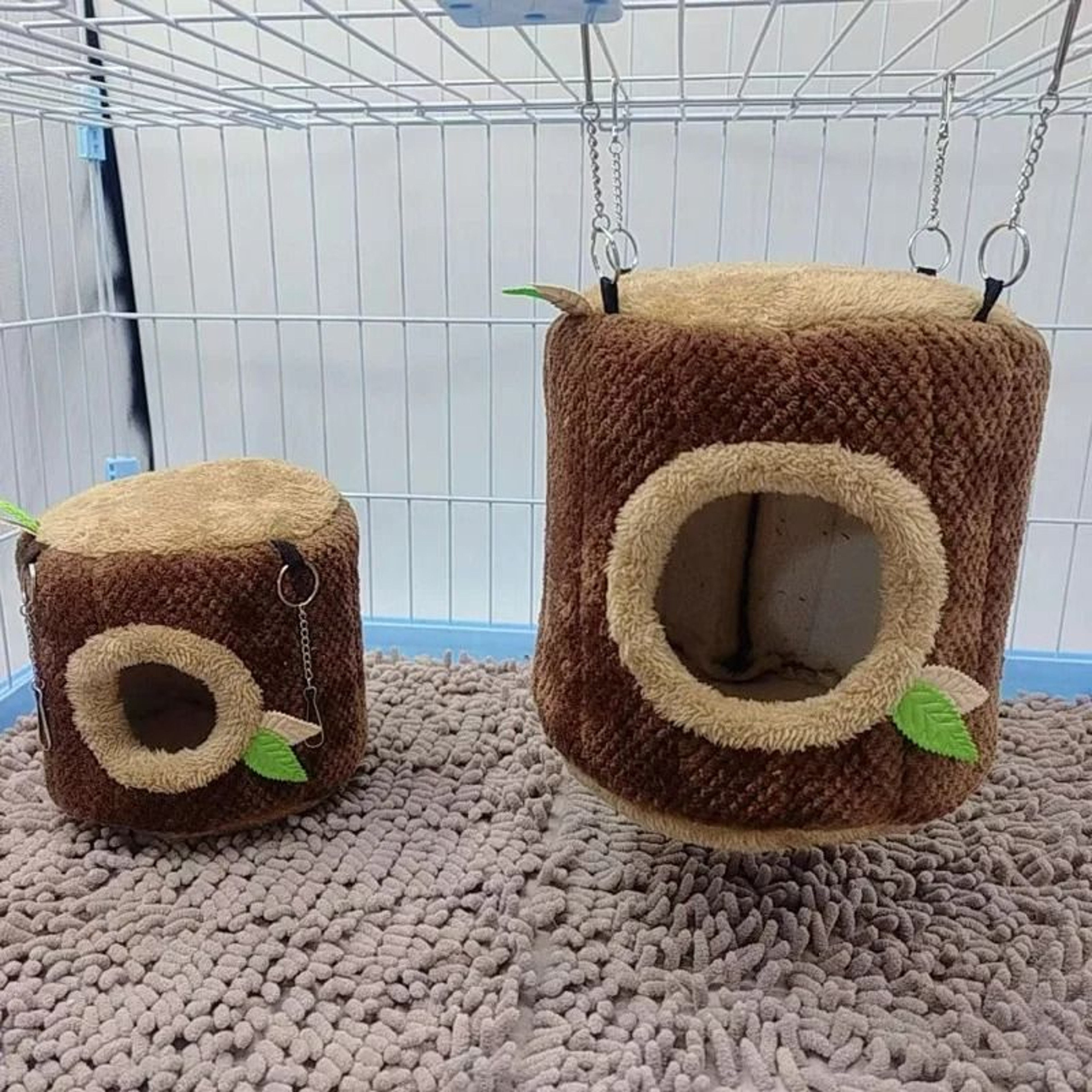 Tree Stump Pet Hideout  Thermal Fleece Rodent Hammock  Hanging Nest For Hamsters Rats  Small Animal 6