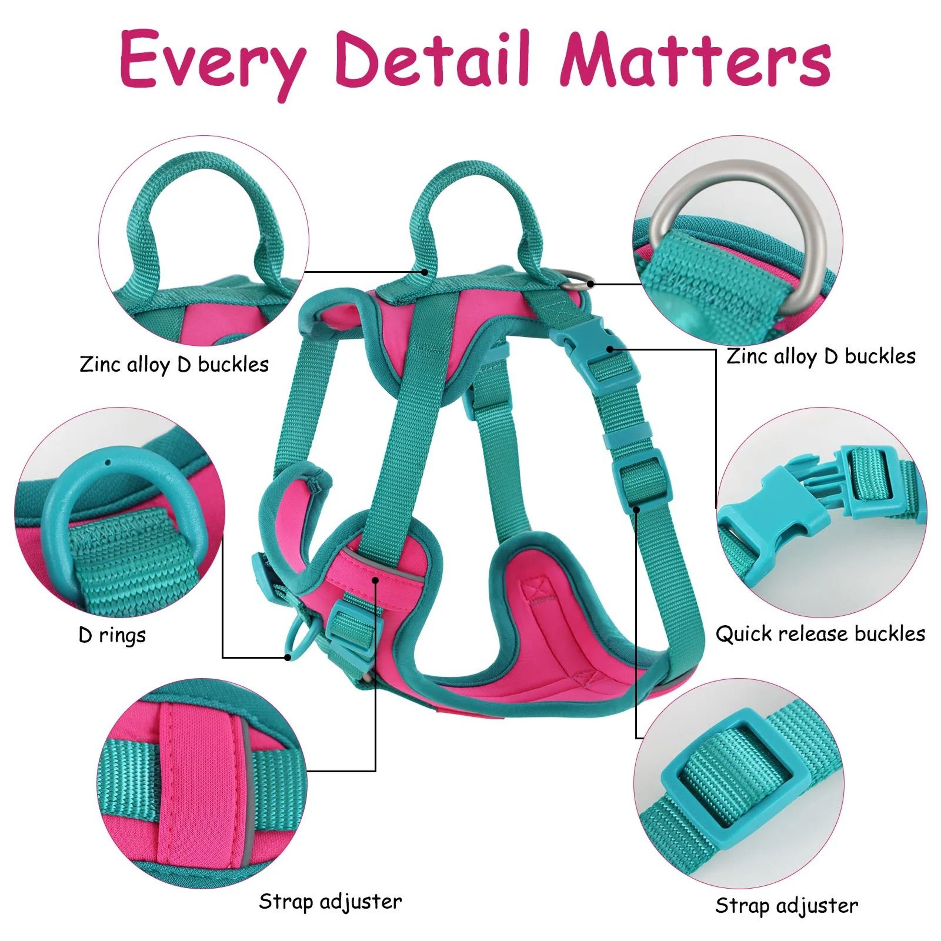 NoPull Splicing Harness  HighPerformance Breathable Mesh Control Vest For Small Medium And Large Do 3