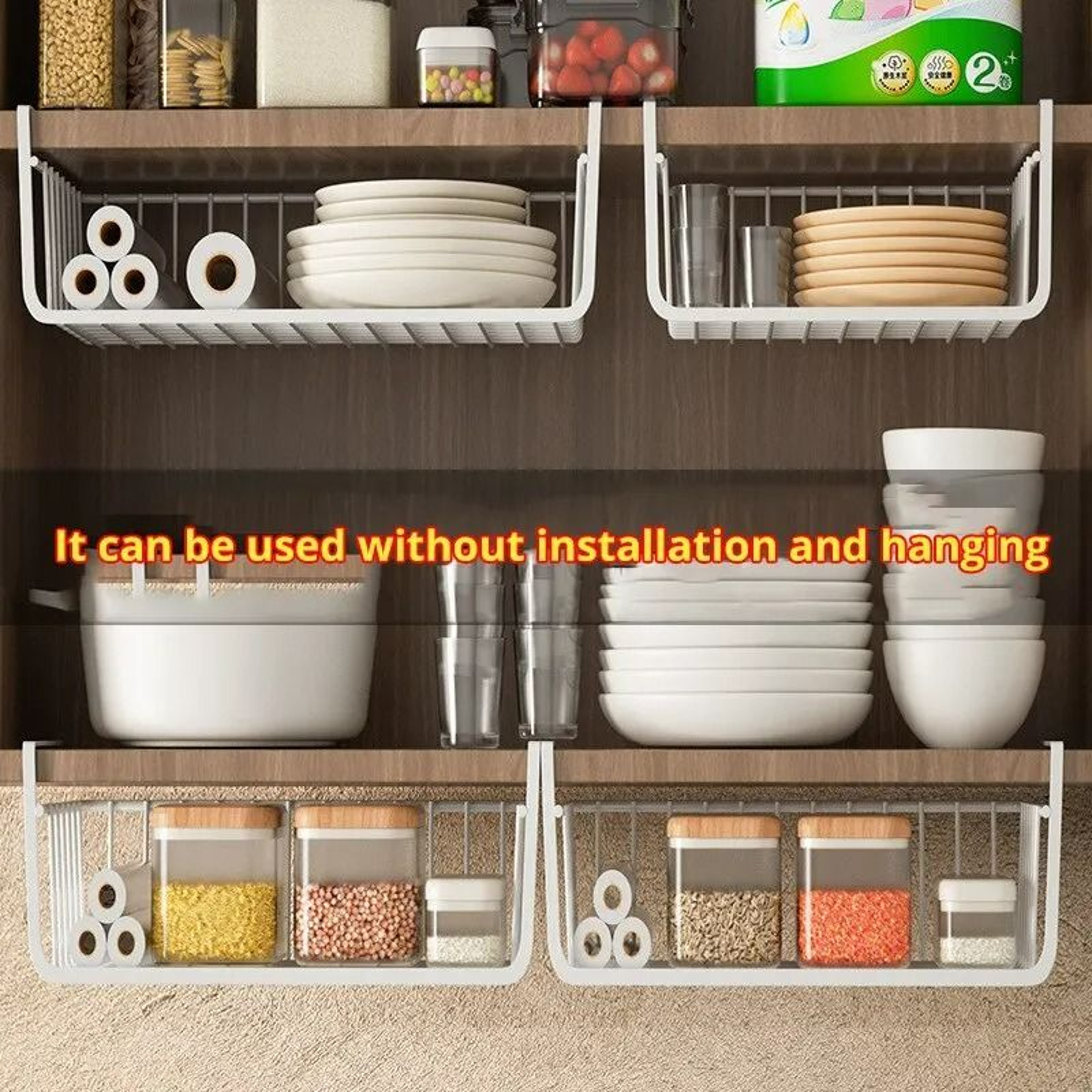 UnderCabinet Management System  HighLoad Iron Mesh Suspension Basket For Kitchen  Wardrobe 1