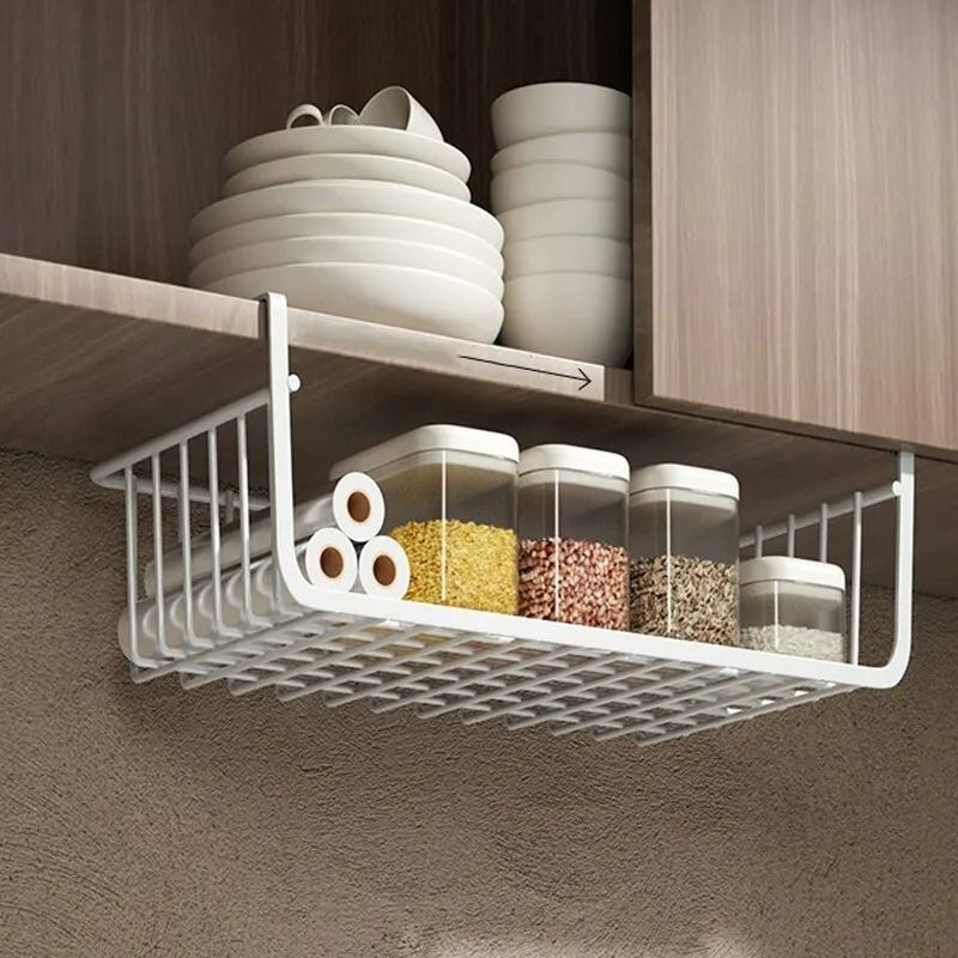 UnderCabinet Management System  HighLoad Iron Mesh Suspension Basket For Kitchen  Wardrobe 3