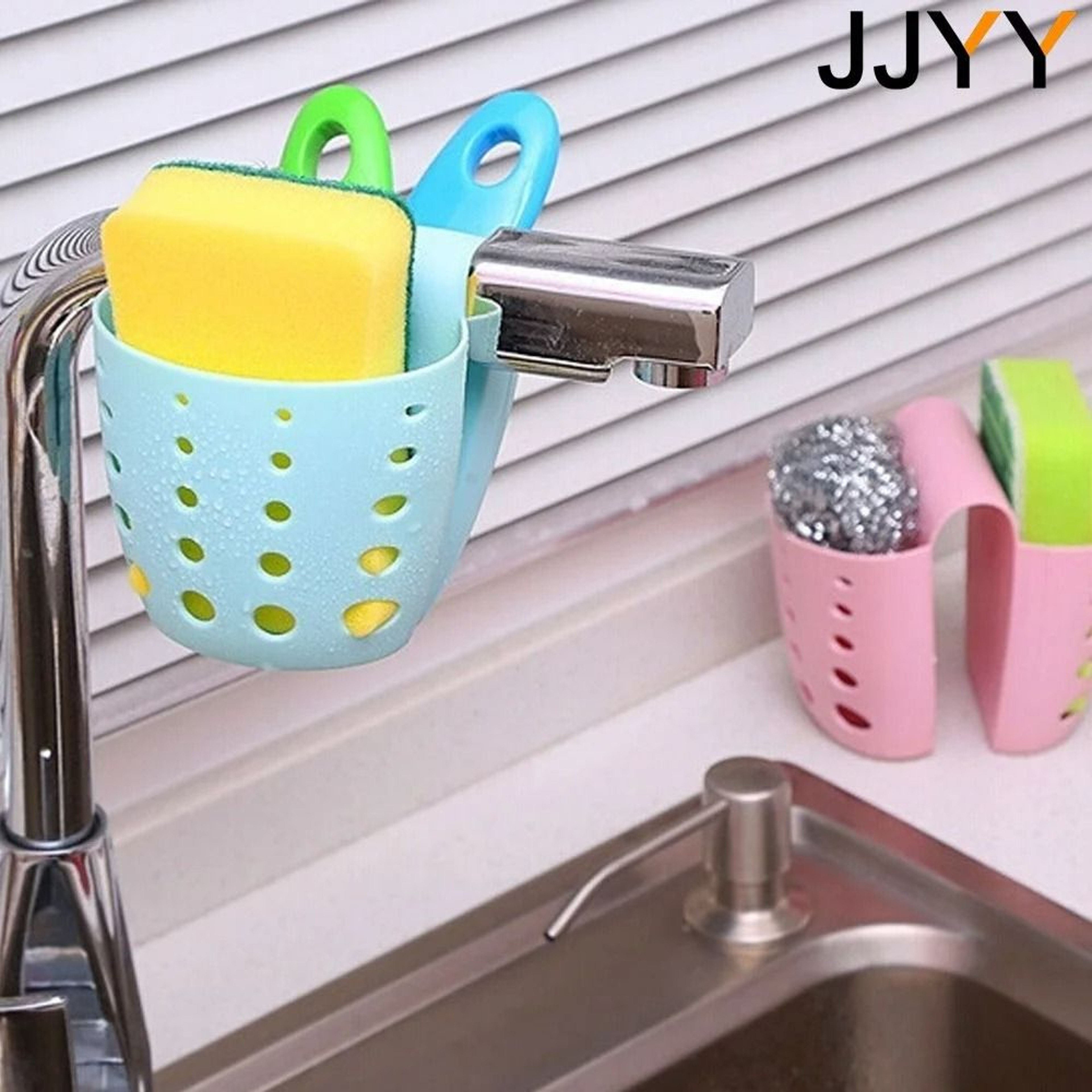 DualPocket Sink Saddle System  HighFlexibility Silicone Sponge  Soap Management Station 2