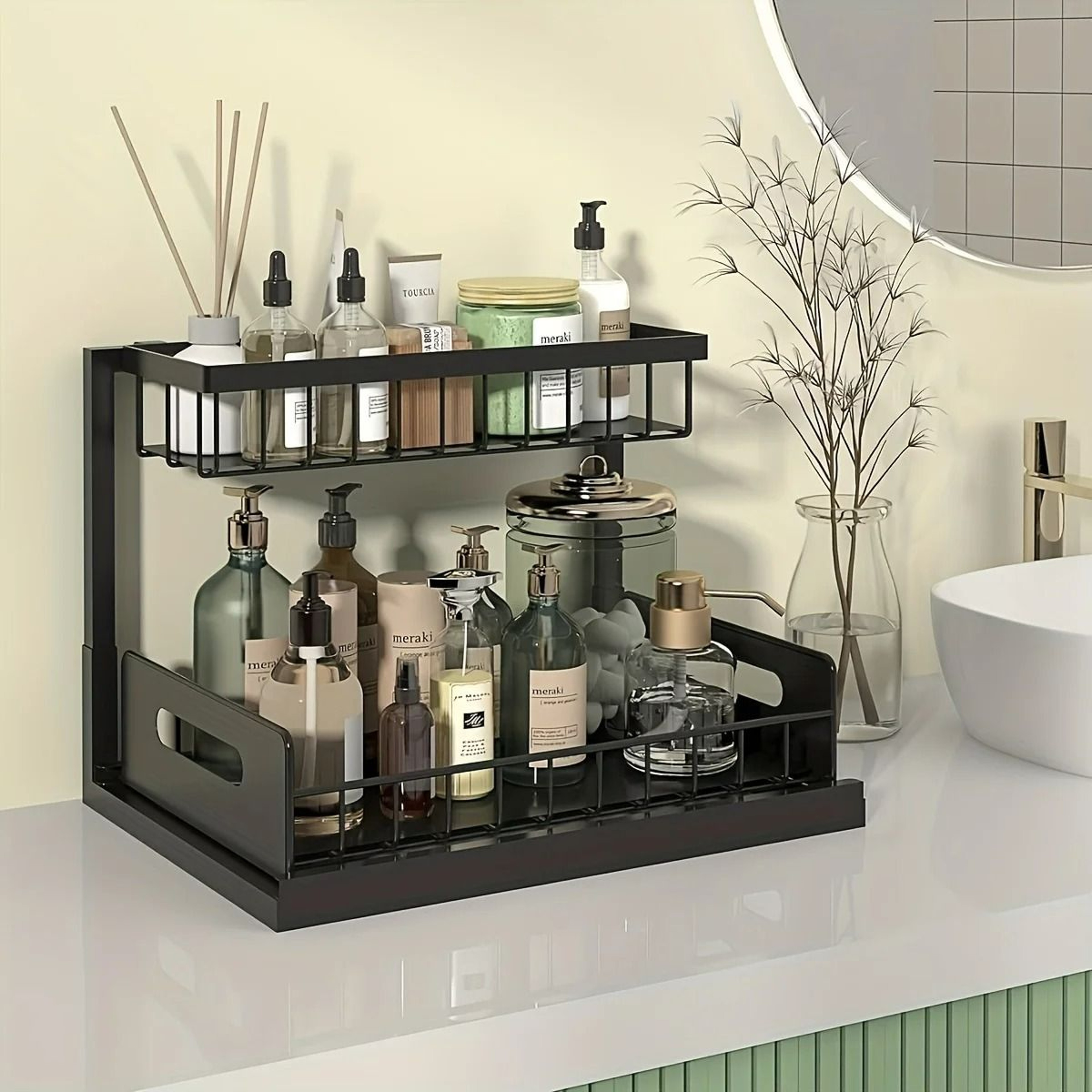HighLoad UnderSink Management System  Modular Metal Sliding Drawer Organizer For Kitchen  Bathroom 7