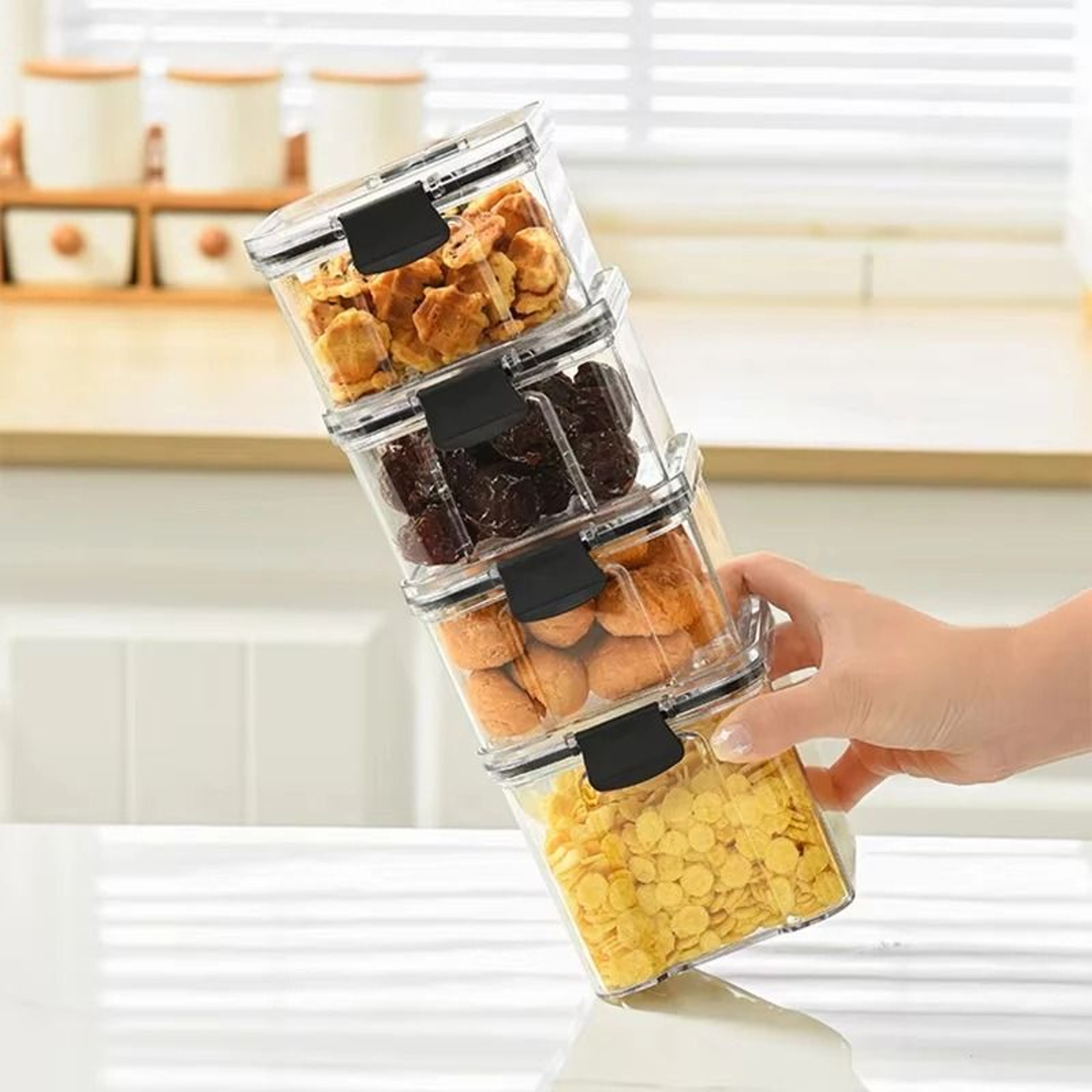 HighClarity Pantry Management System  Rectangular Stackable Airtight Storage Container With Moistur 4
