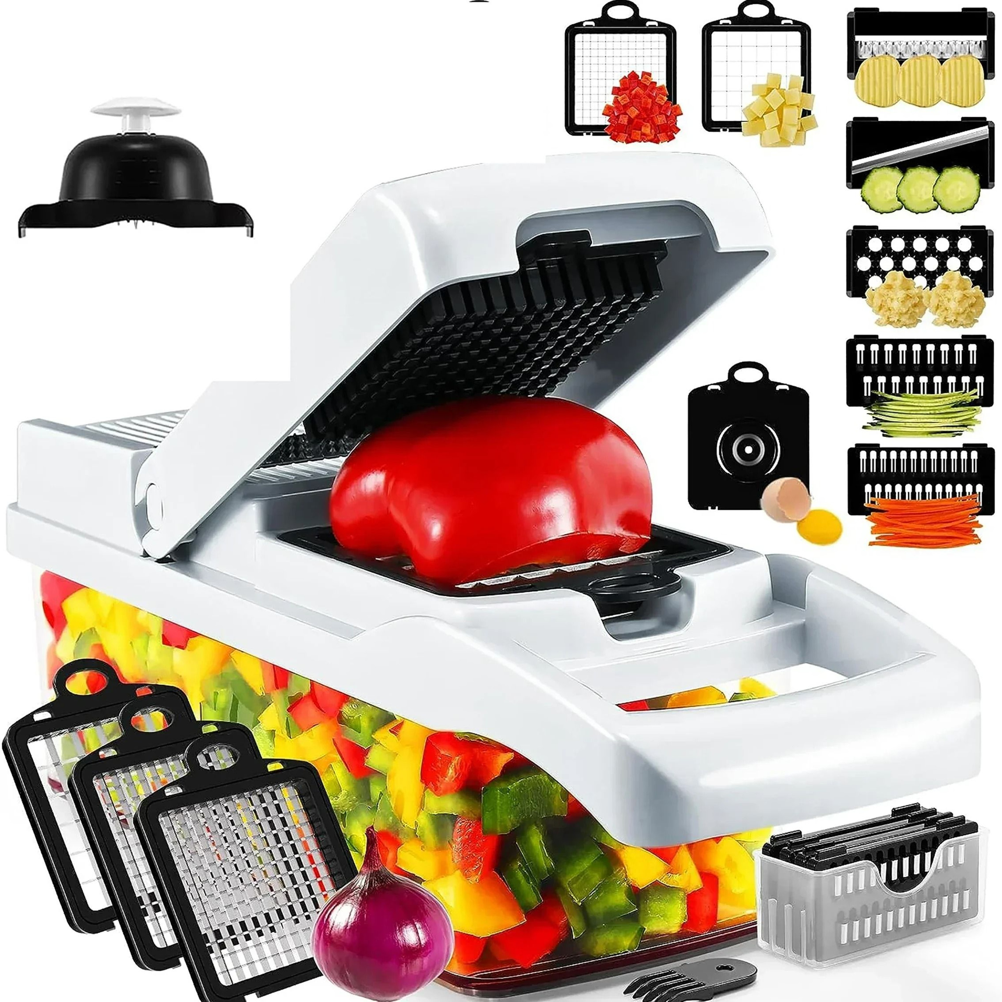 12in1 Culinary Processing System  HighVelocity Vegetable Chopper Slicer And Precision Grater 0