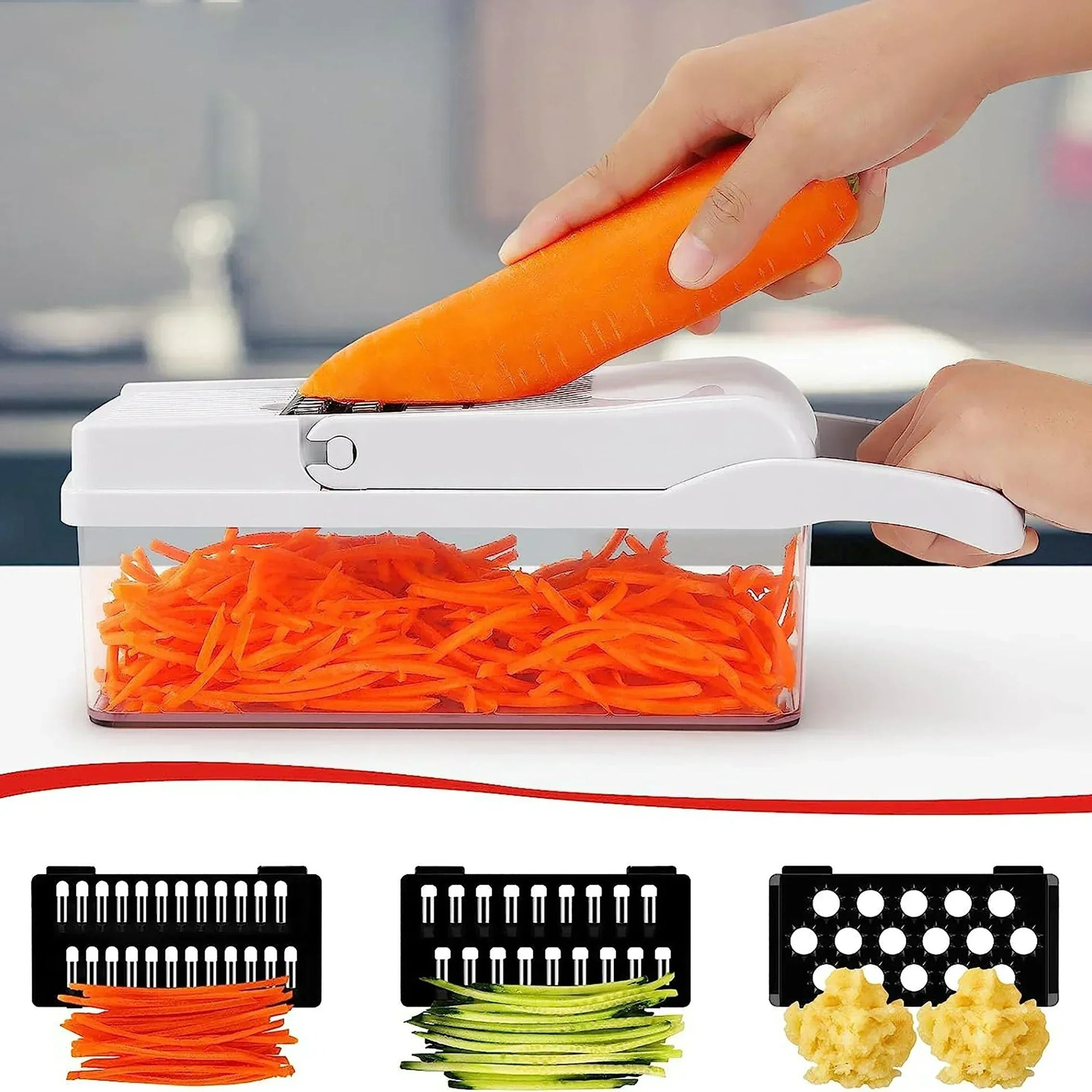 12in1 Culinary Processing System  HighVelocity Vegetable Chopper Slicer And Precision Grater 3