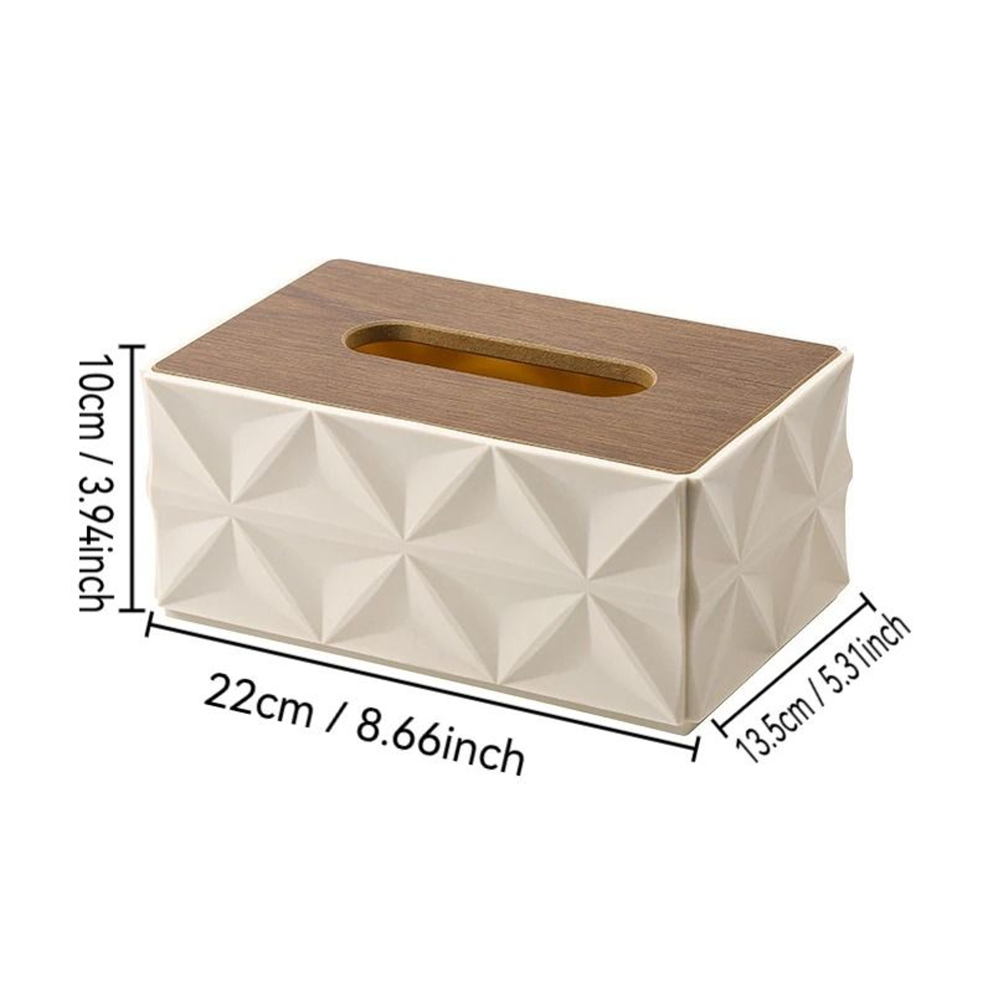 Ripple Minimalist Tissue Box with Solid Wooden Lid – view 12