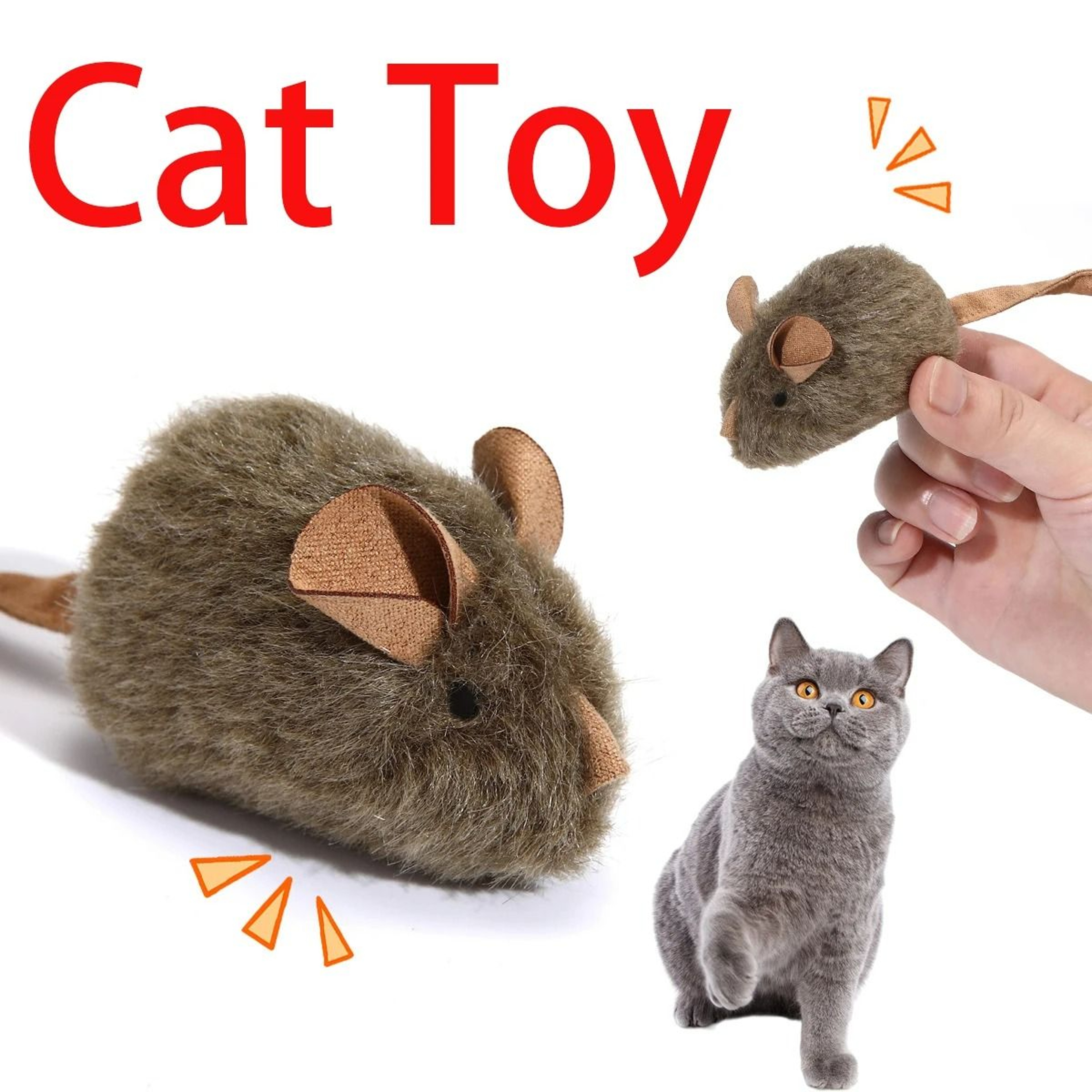 Interactive Squeaky Plush Mouse Cat Toy 1