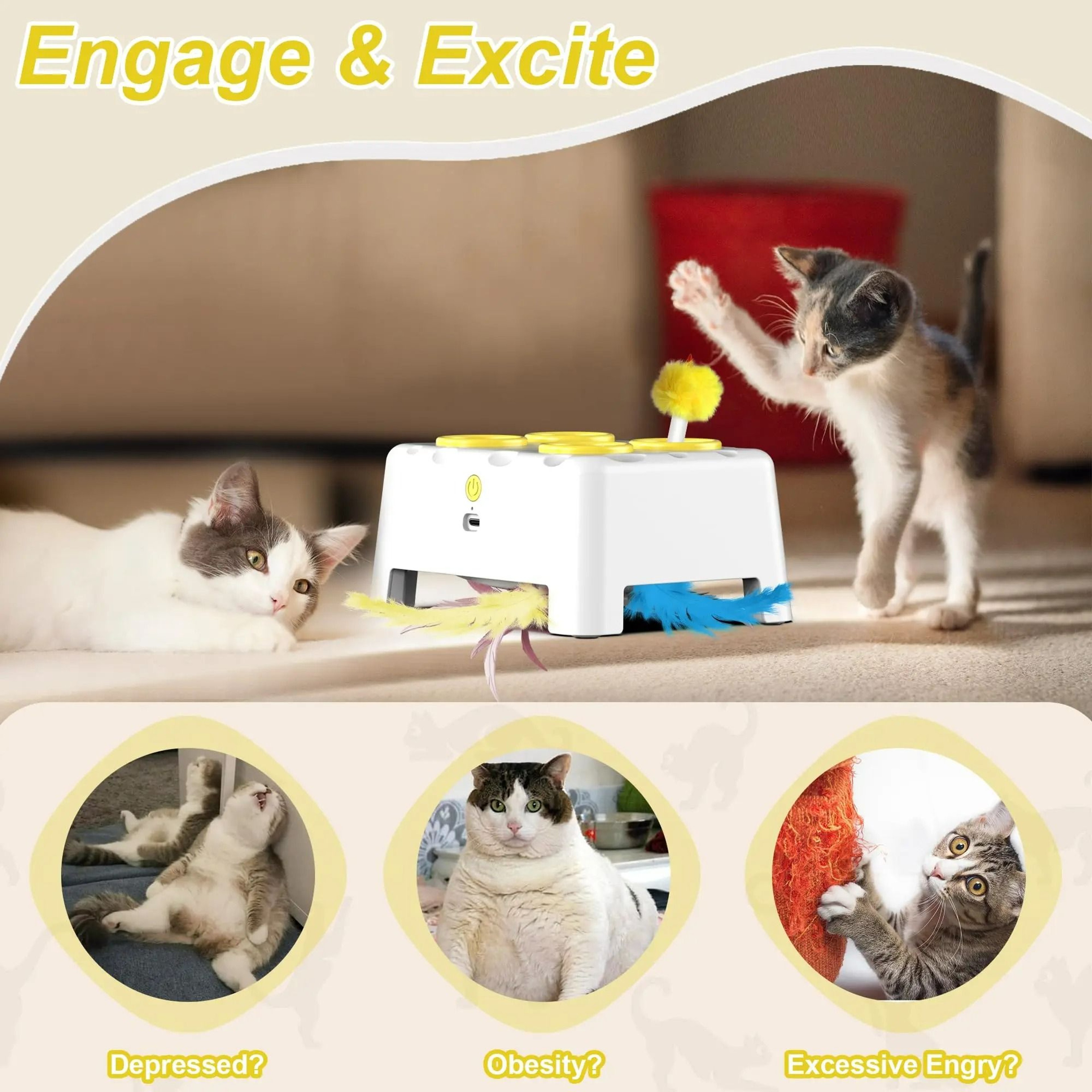 Interactive WhackAMole Automatic PopUp Cat Toy 1