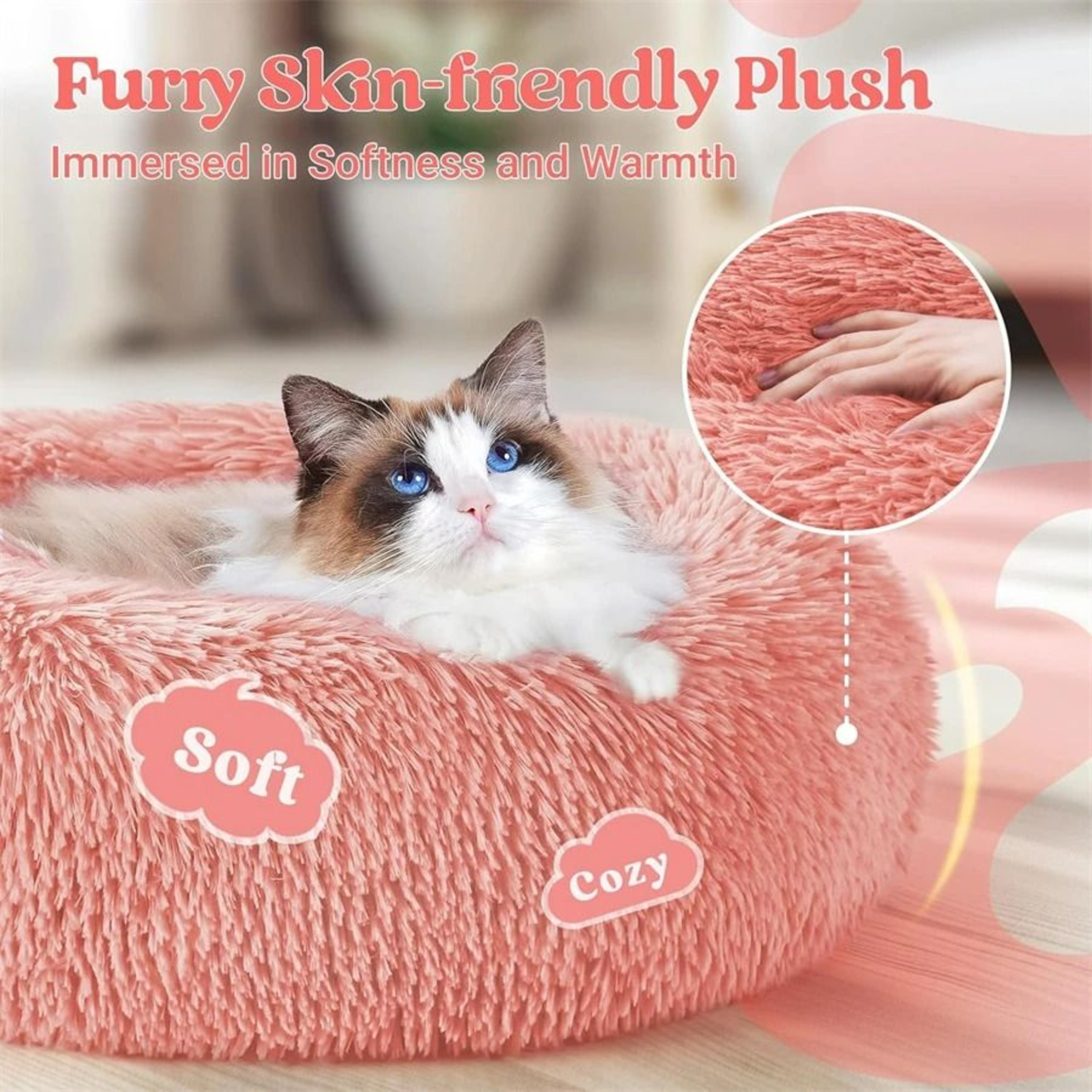 Deep Sleep Calm Comfort Plush Donut Bed 2