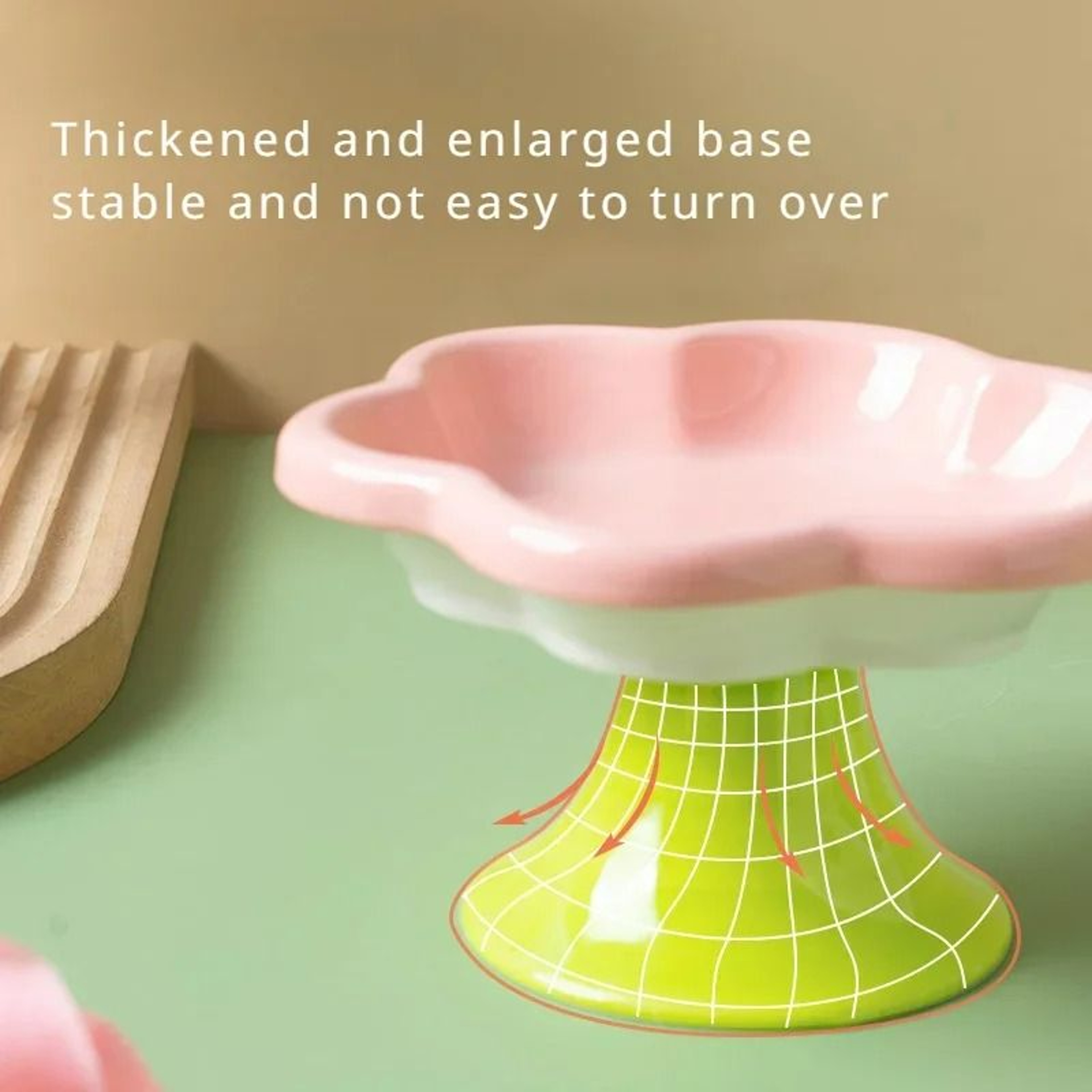 Floral Elevated Ceramic Pet Bowl 3