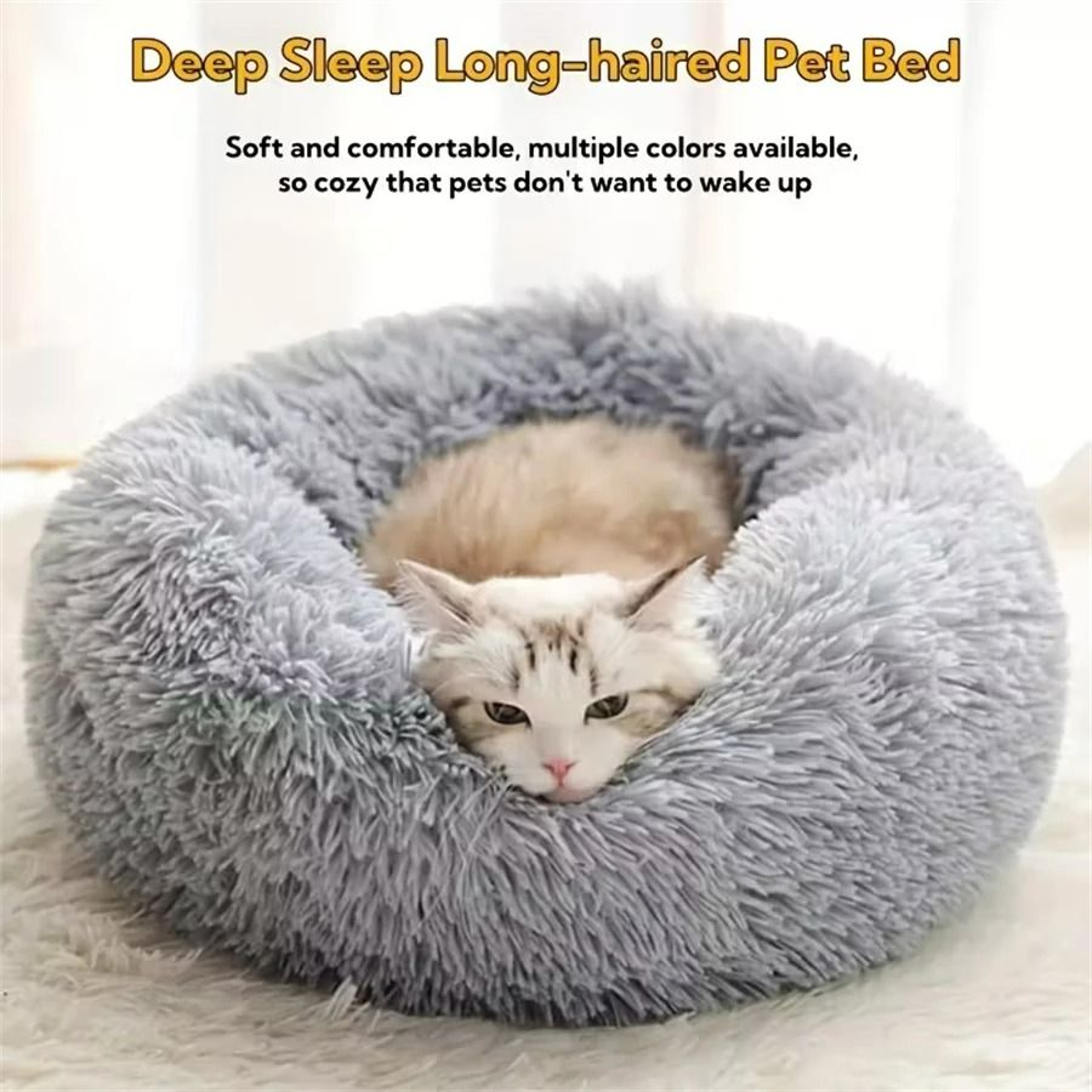 UltraSoft Faux Fur Calming Donut Bed 2