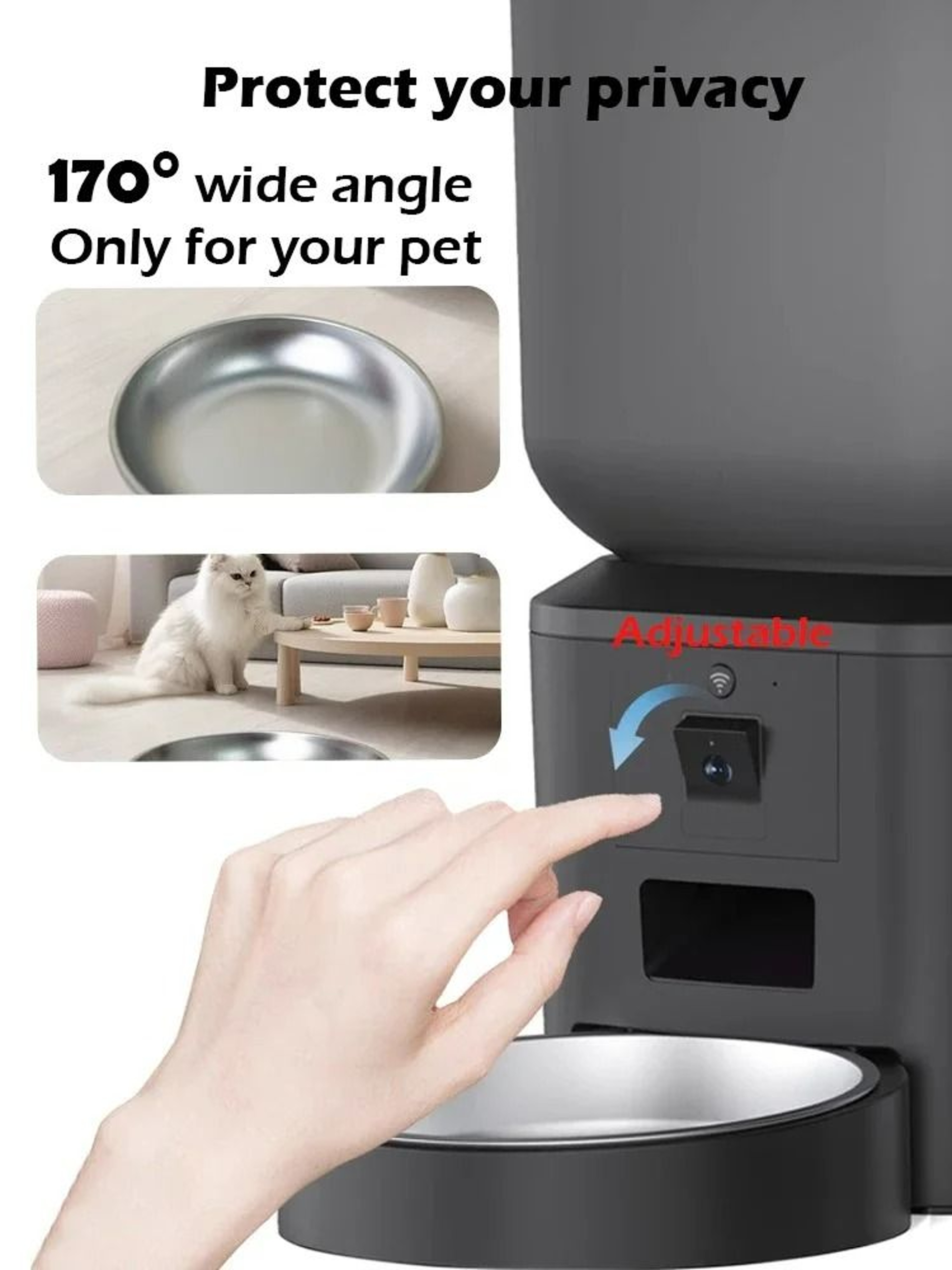 8L Smart Vision Automatic Pet Feeder With 1080P HD Camera  5G WiFi 5