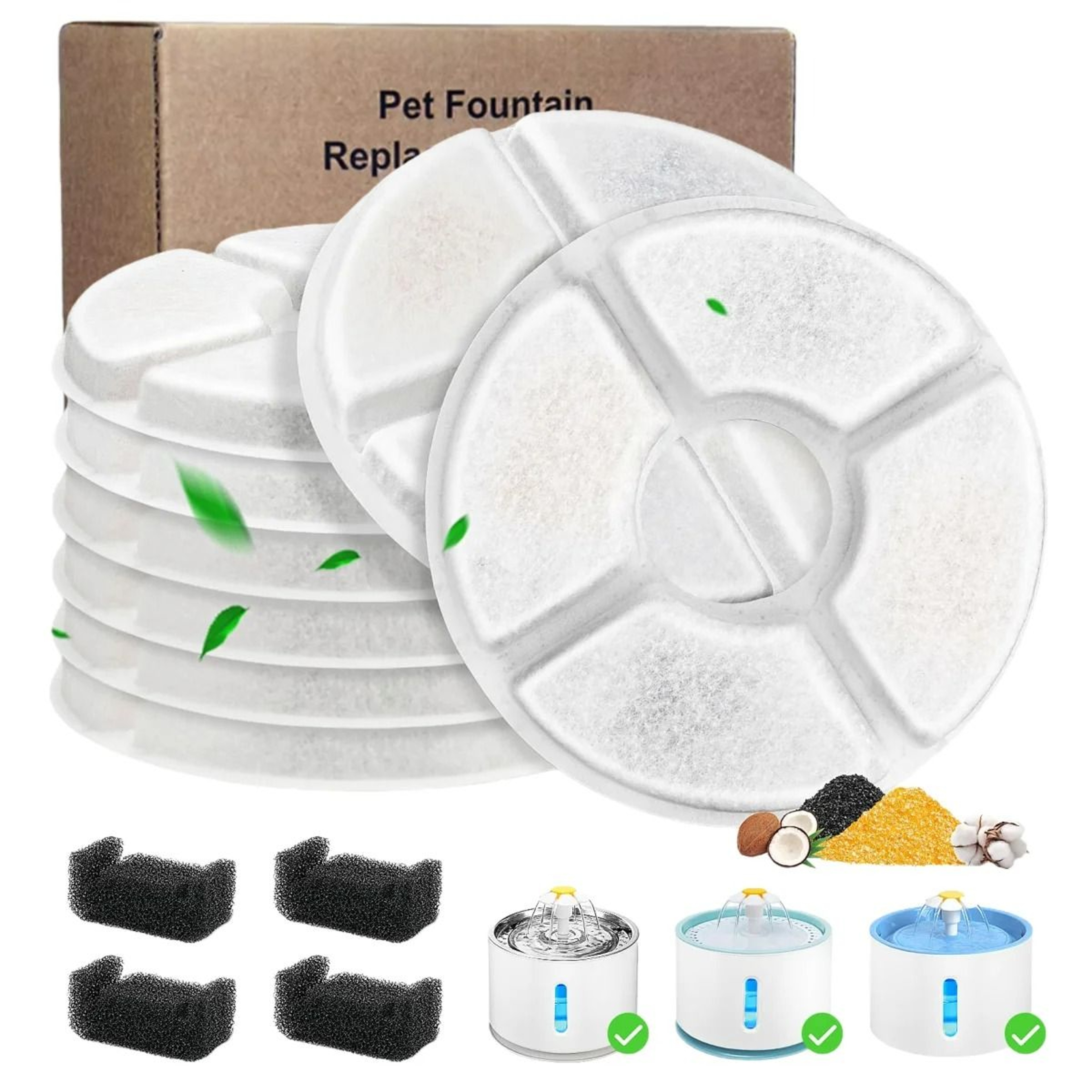 Automatic Water Fountain Replacement Filter  Multiple Filtration Set 0