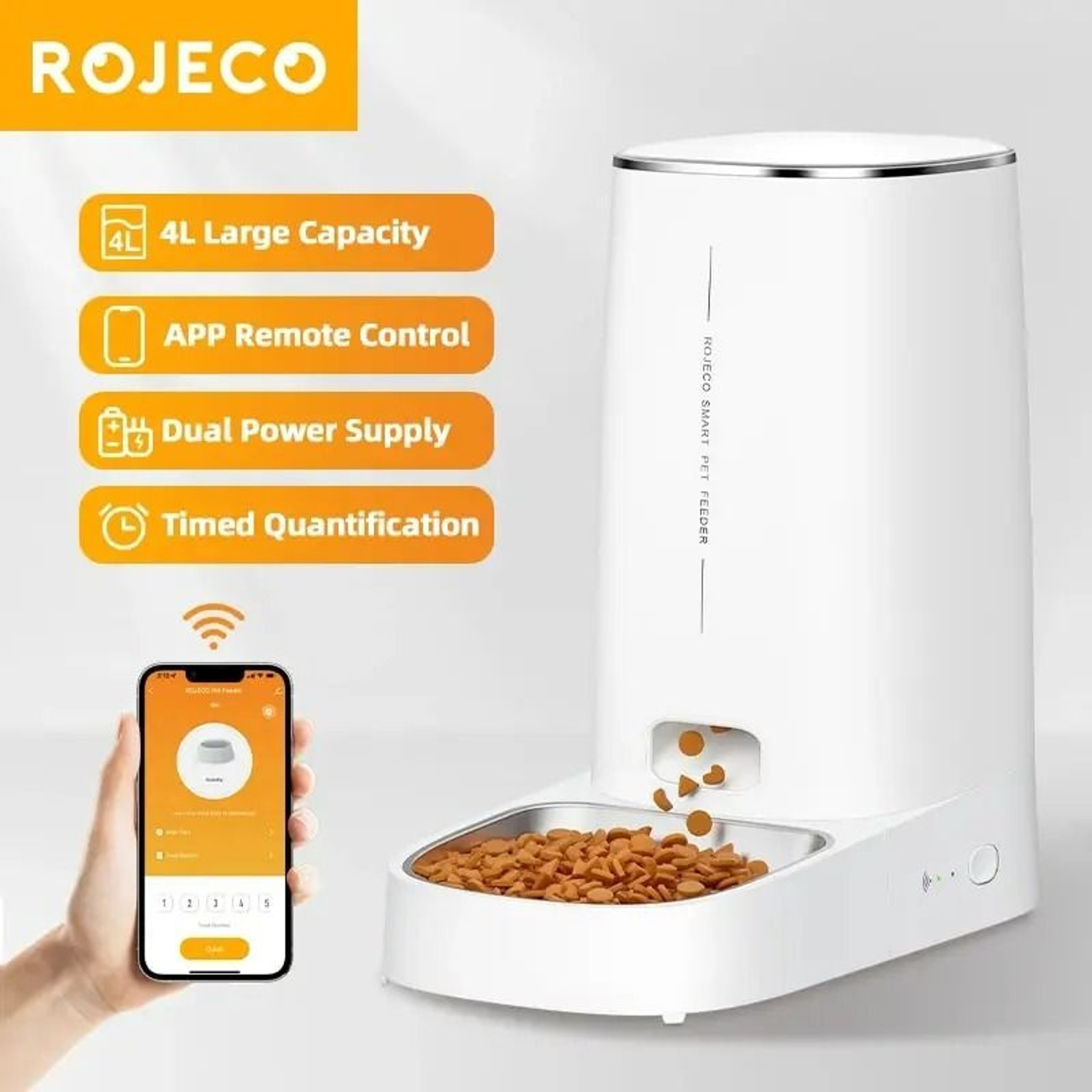 4L Smart Automatic Pet Feeder With WiFi App  Manual Control 1
