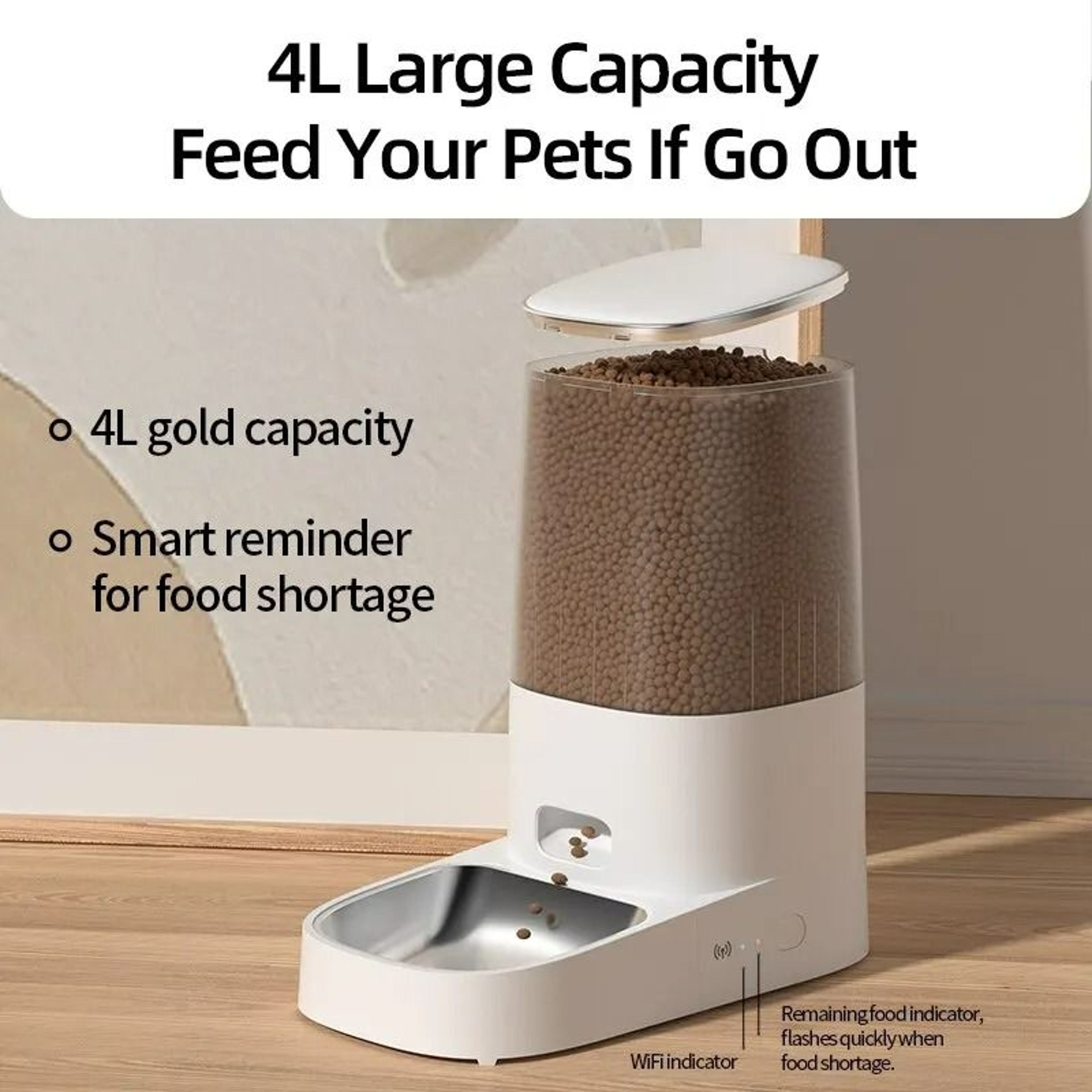 4L Smart Automatic Pet Feeder With WiFi App  Manual Control 5