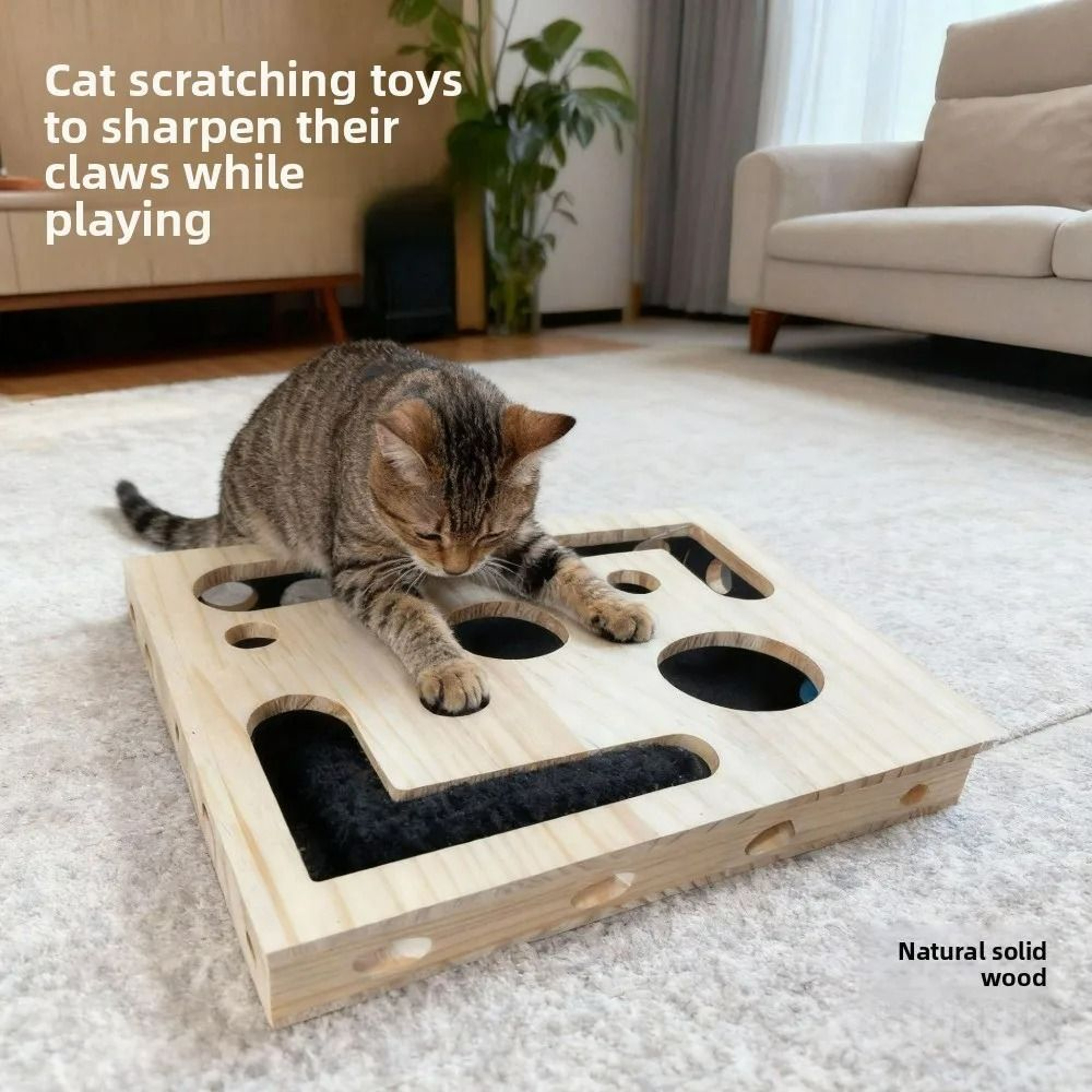 Interactive Cat Nail File Box  Maze Tunnel With Bell Ball 2
