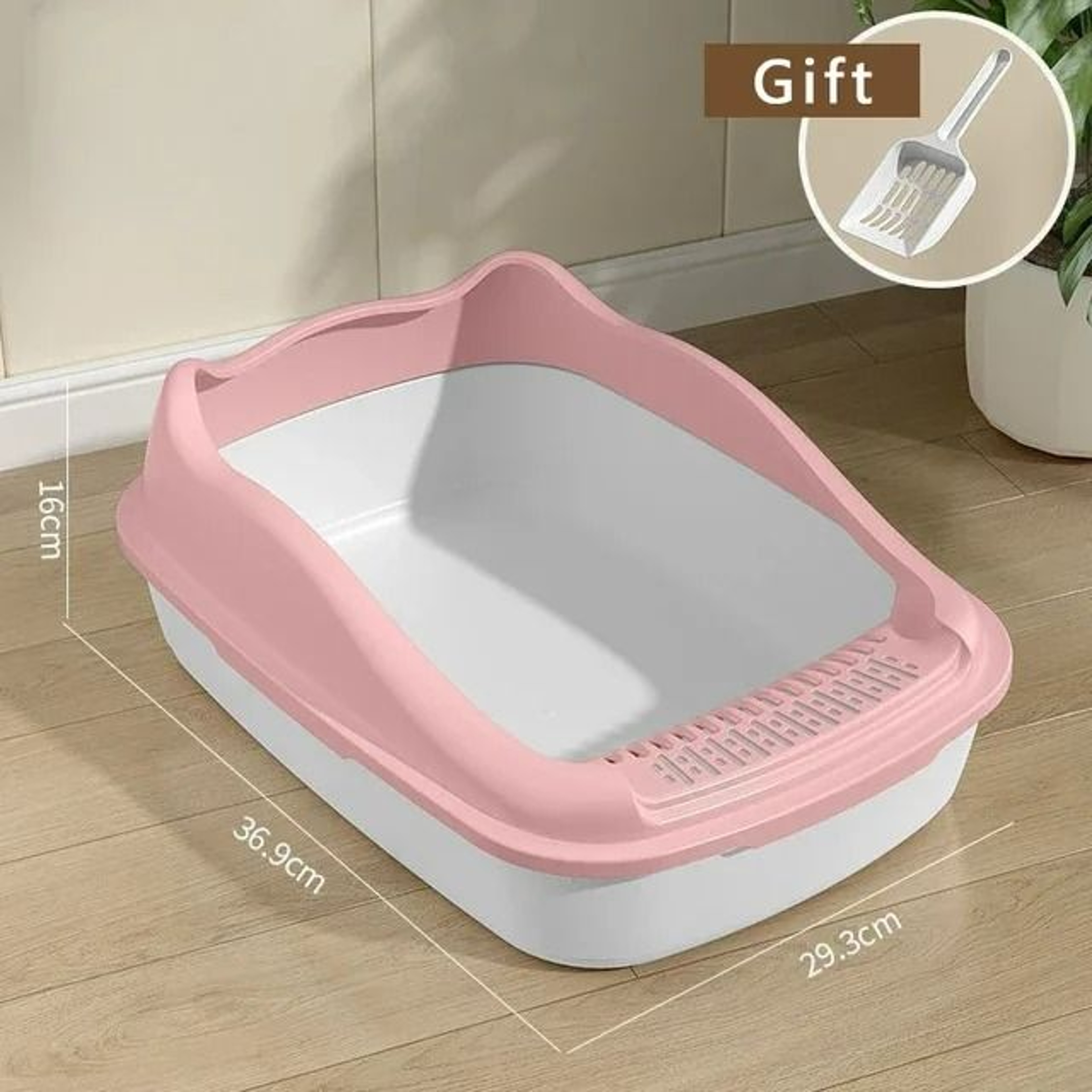 SemiEnclosed AntiSplash Cat Litter Box With HighShield Walls 6