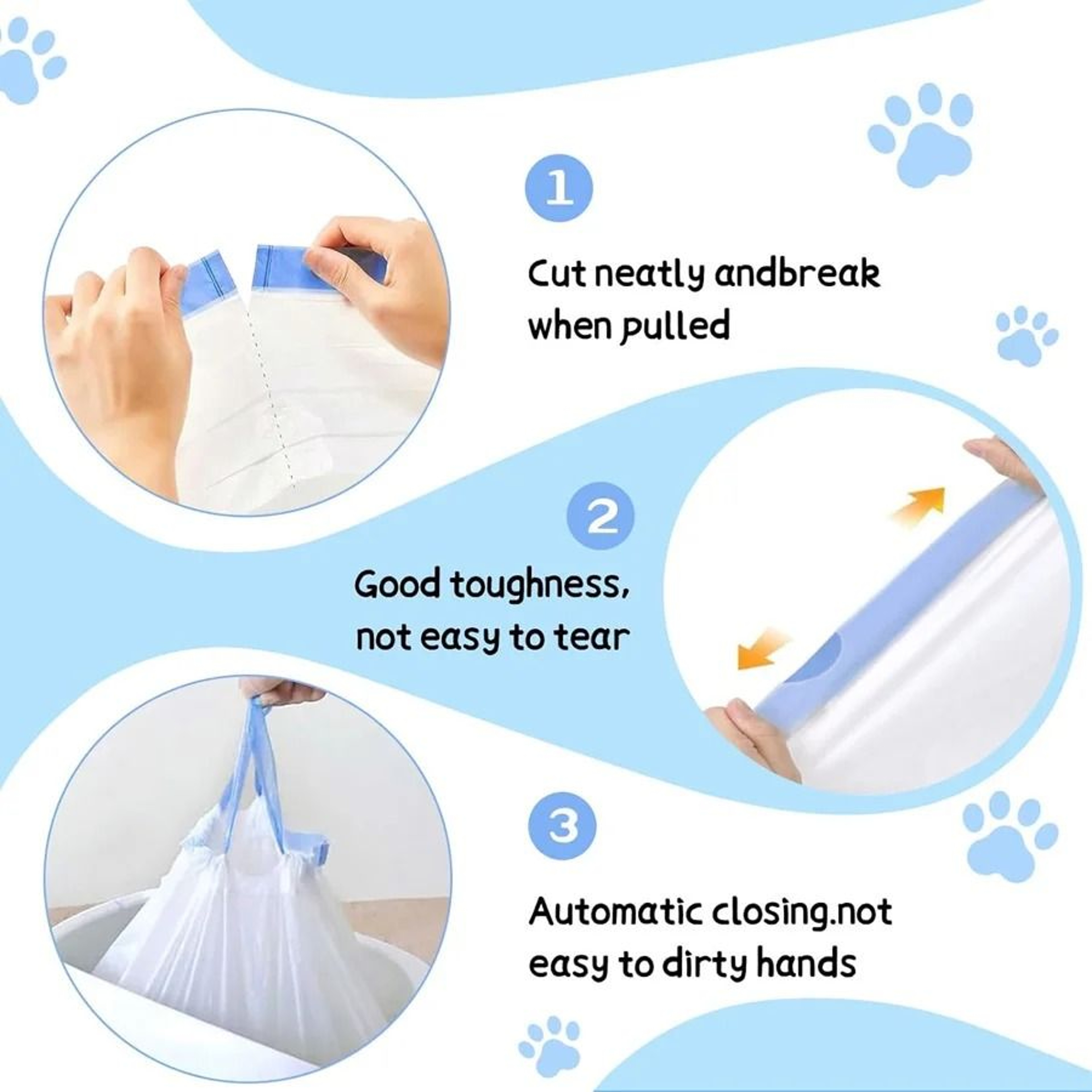 HeavyDuty Smart Litter Box Replacement Liners 3Roll Set 5