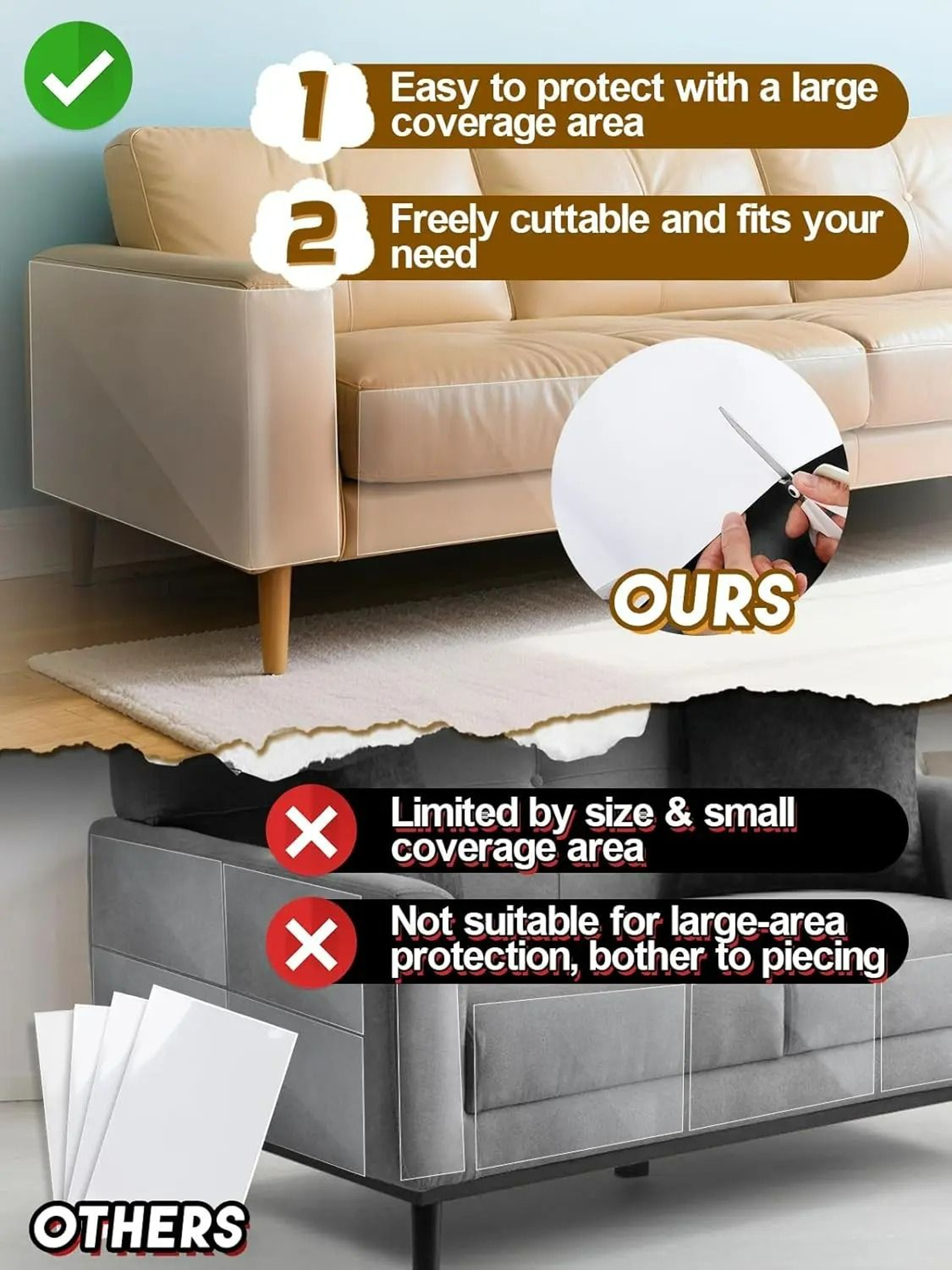 Invisible Shield Professional Cat Scratch Furniture Protector 3