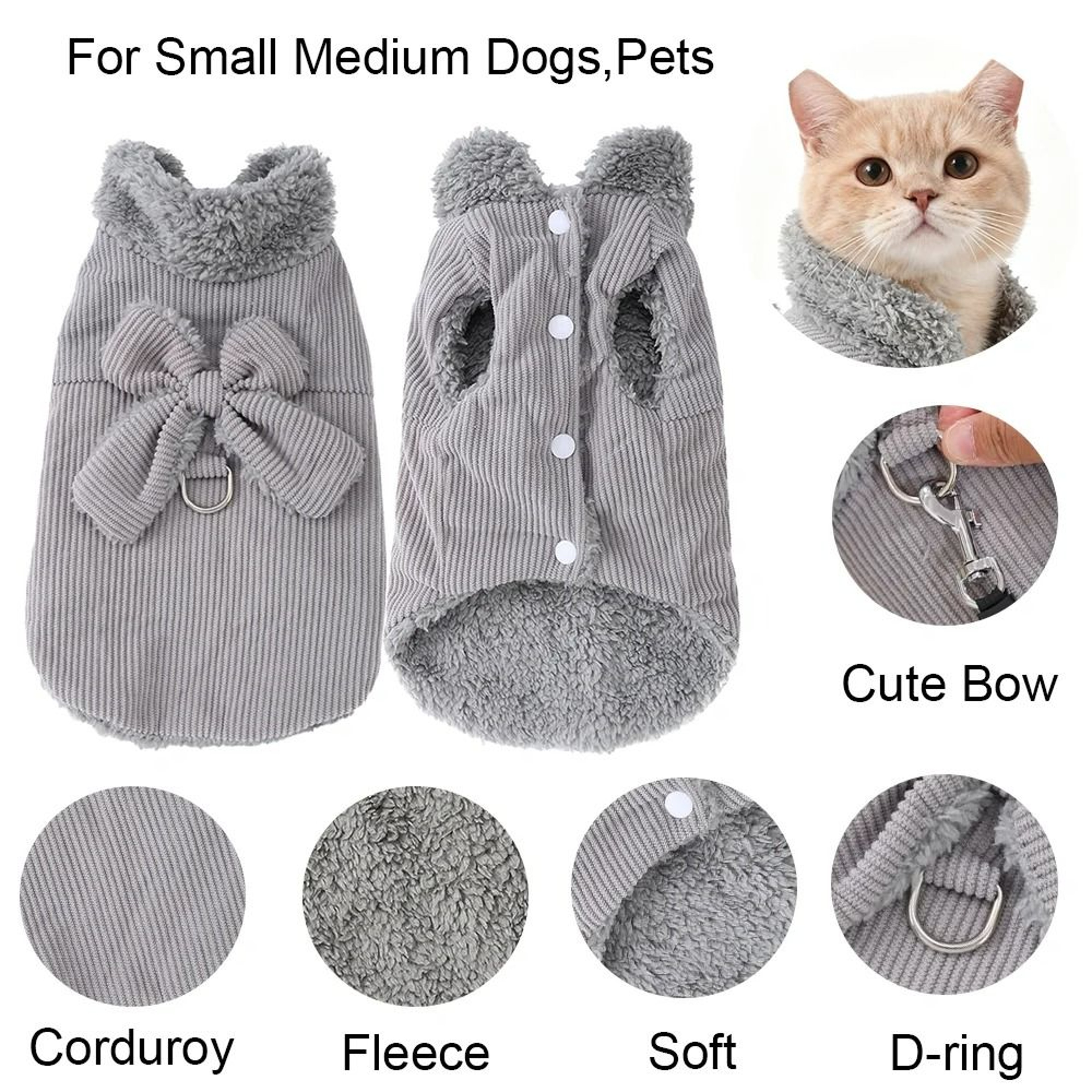 FleeceLined Winter Corduroy Pet Vest 2