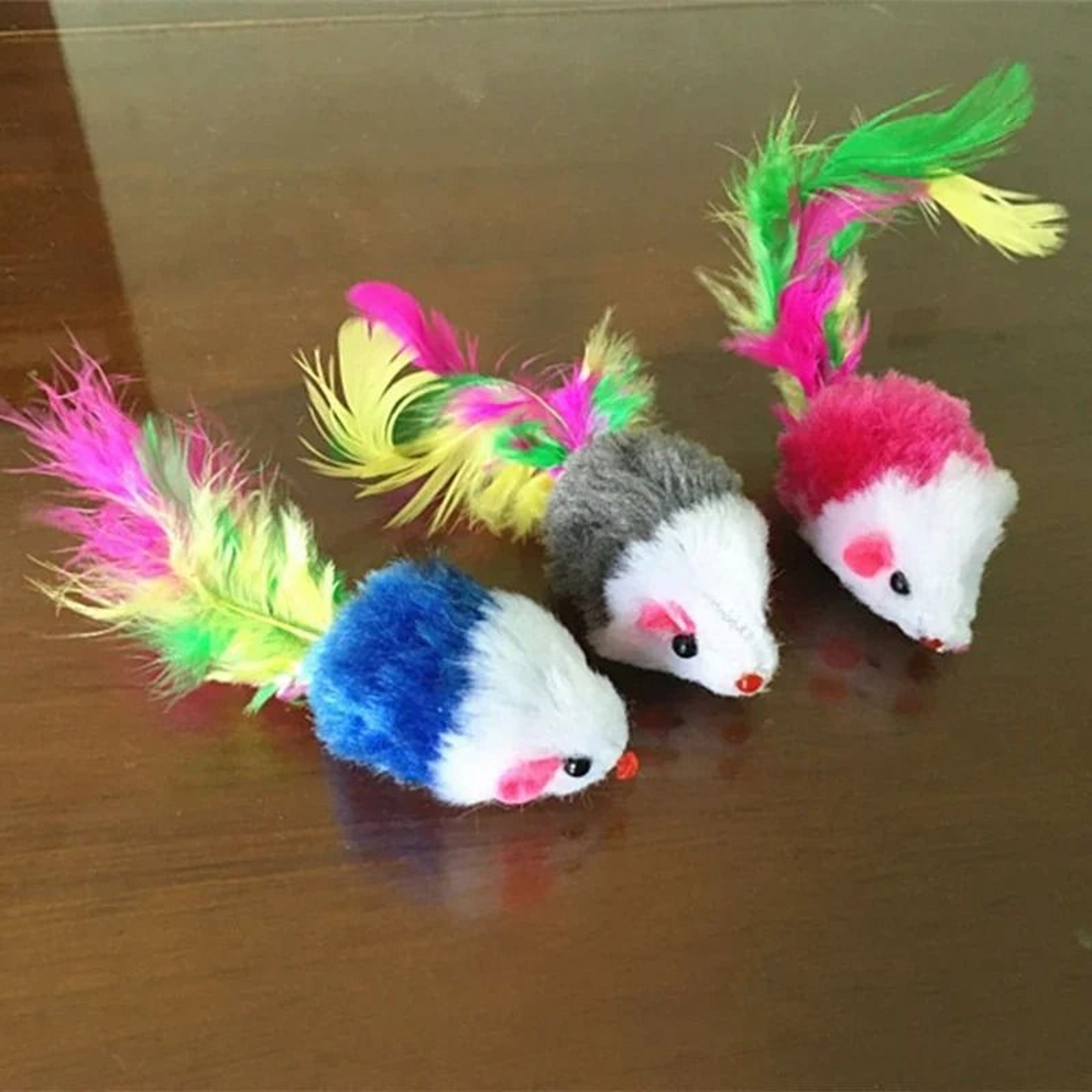 Feathered Fleece Interactive Cat Mouse Toy Set 5