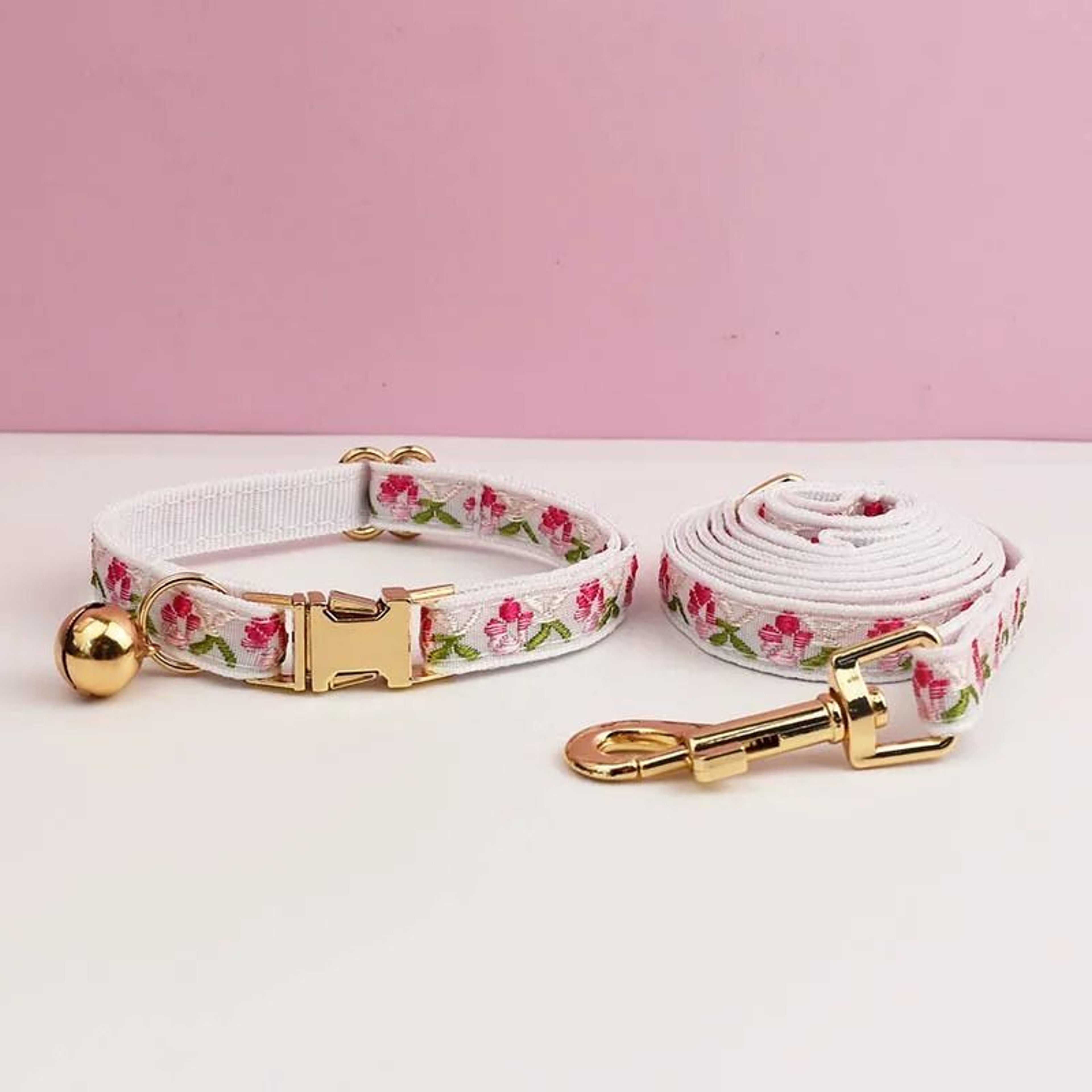 Premium Adjustable Metal Hardware Cat Collar  Leash Set 5