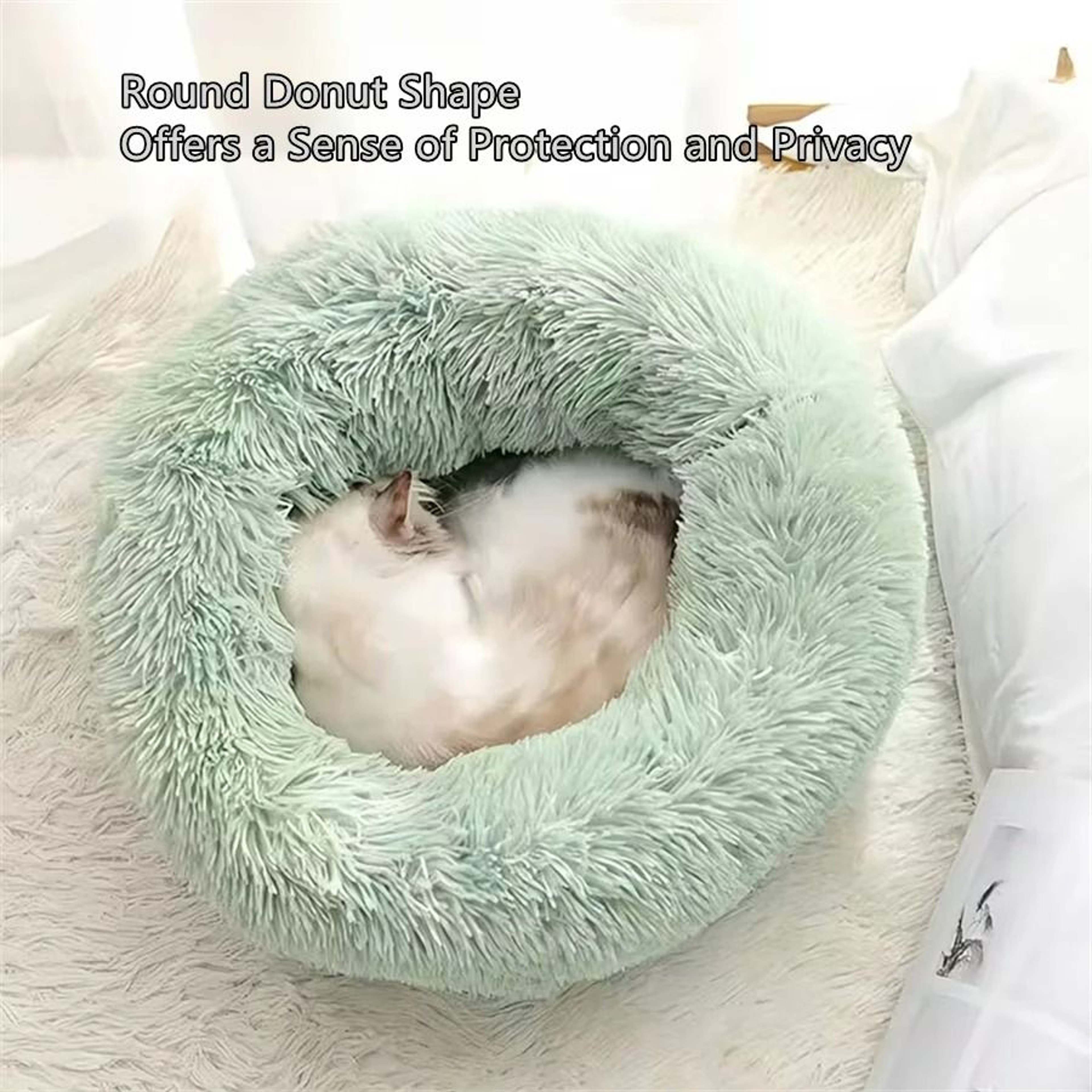 UltraSoft Plush Donut Calming Pet Bed 4