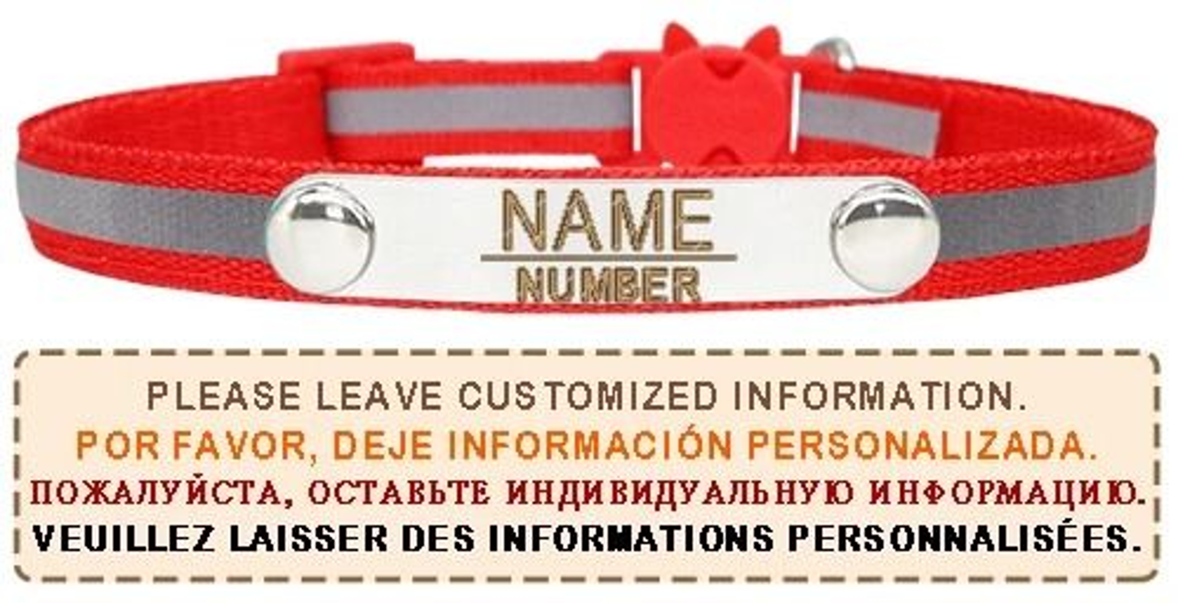 Reflective Personalized Breakaway Cat Collar 8