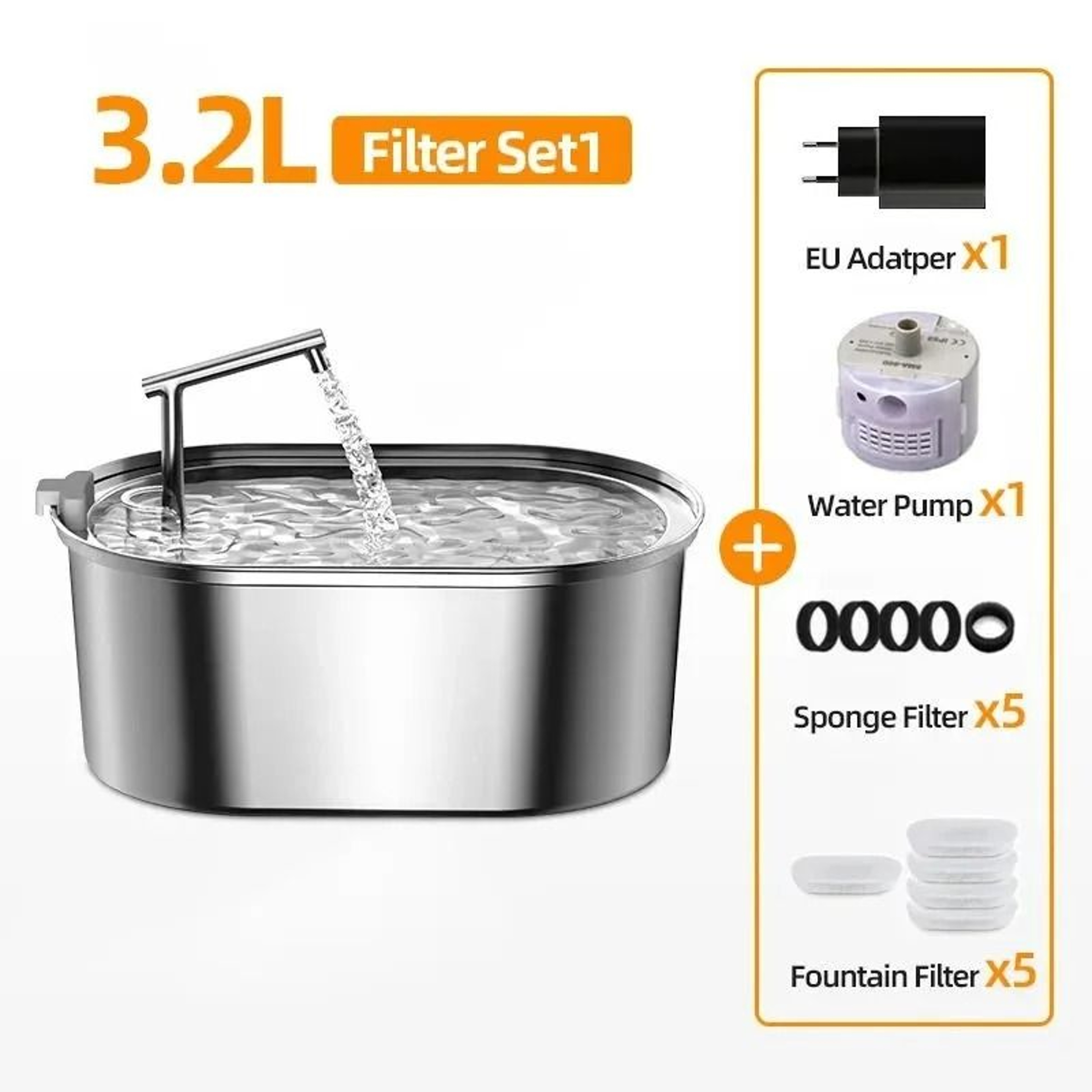 Stainless Steel Automatic Cat Water Fountain 9