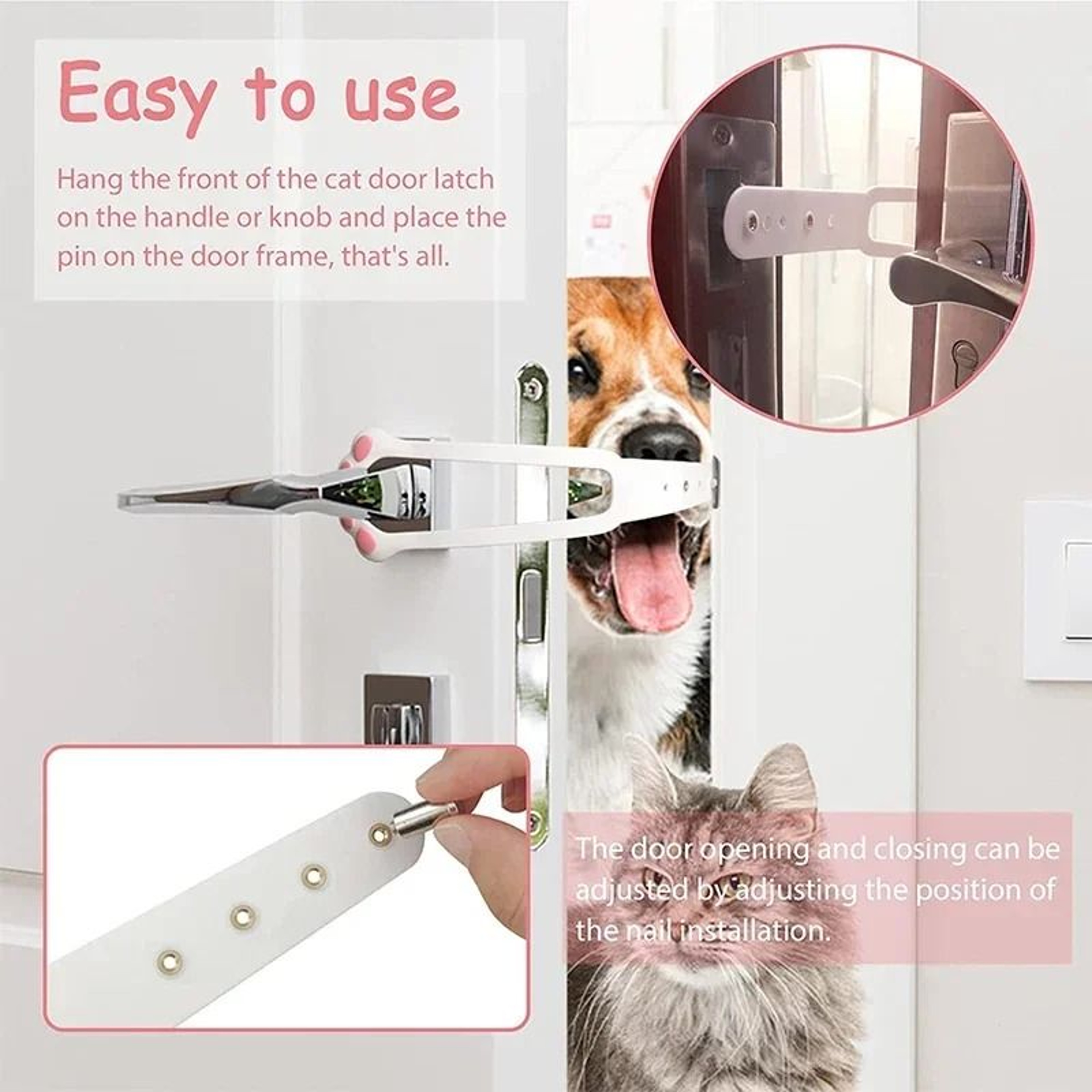 Adjustable FlexLatch Cat Door Holder 4