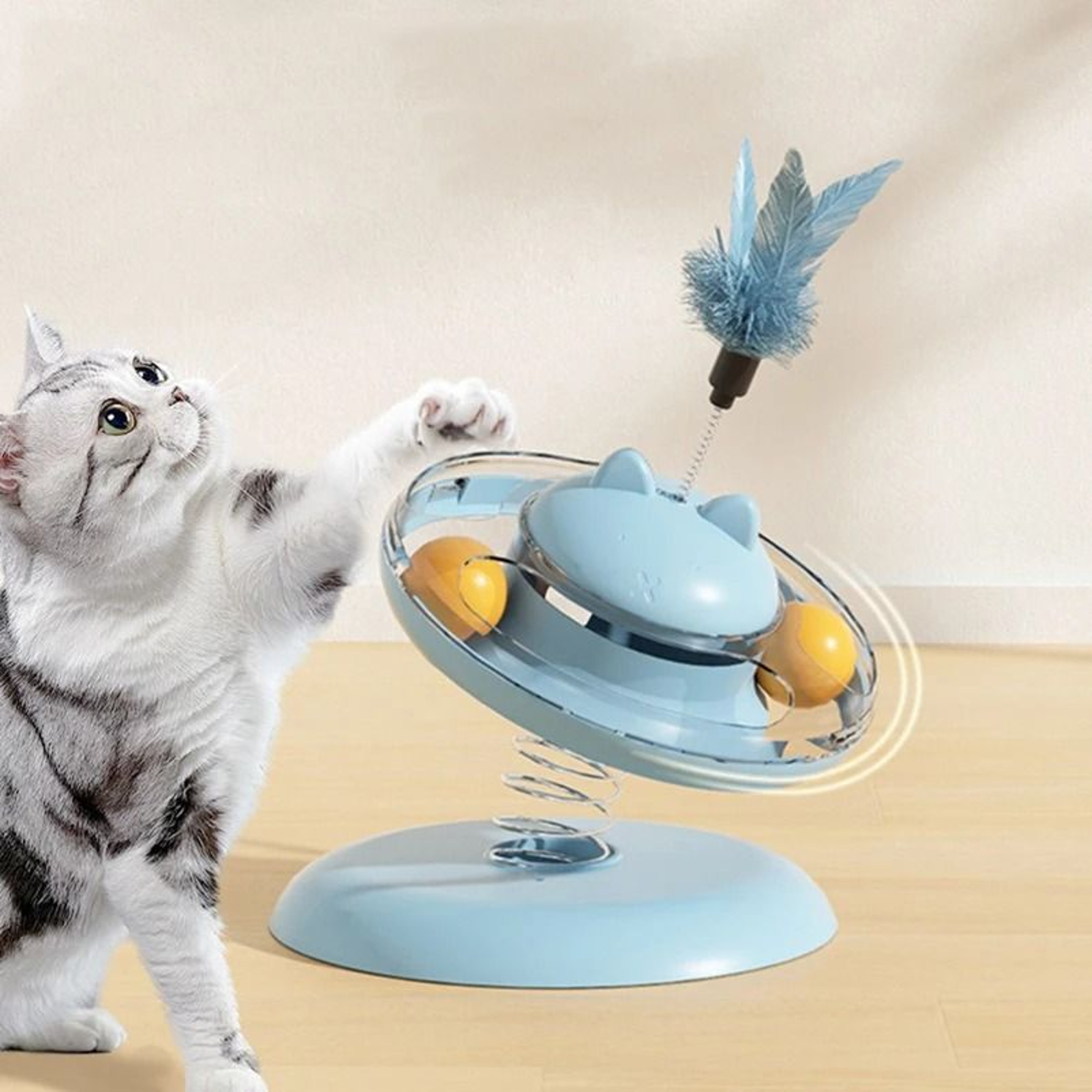 Interactive Turntable Cat Track Ball And Treat Dispenser 1