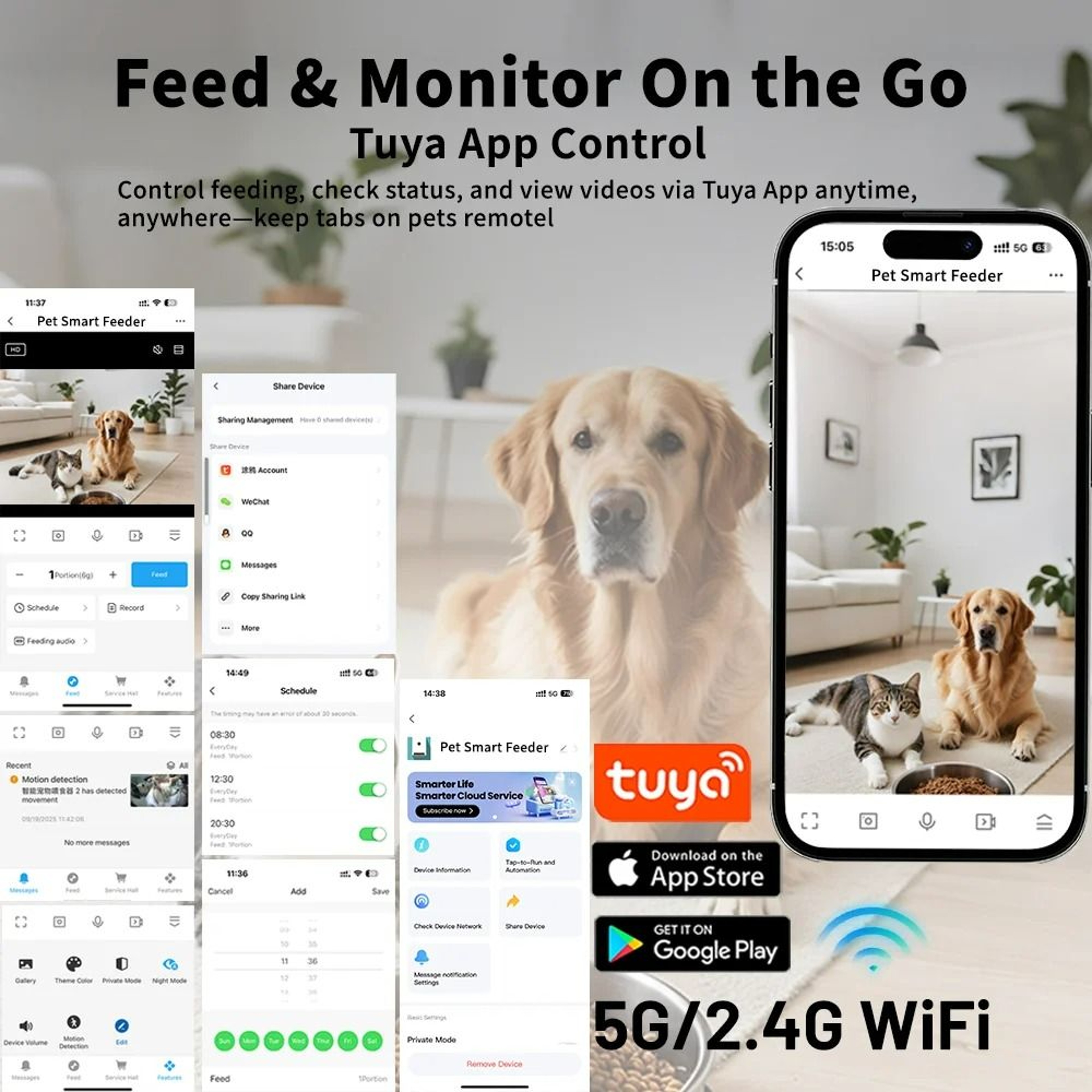 Smart 1080P HD Camera Automatic Pet Feeder 3