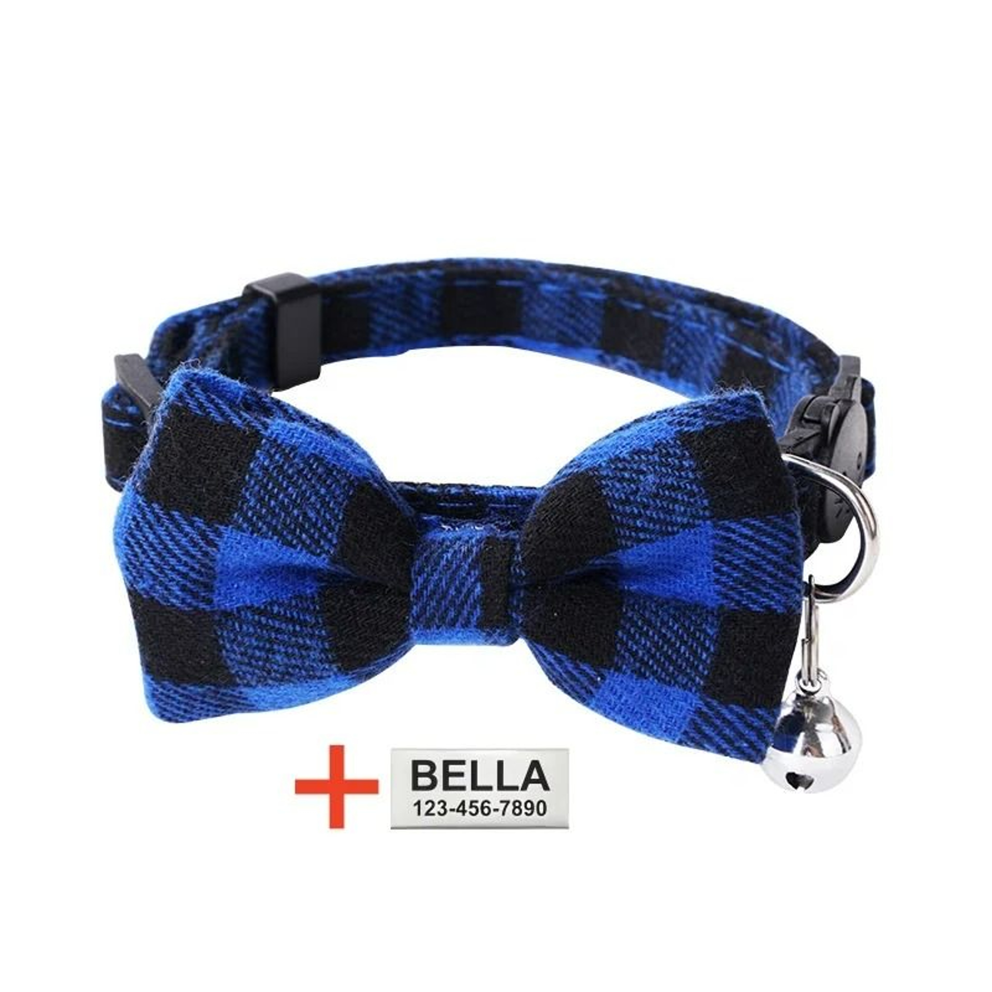 Personalized Plaid Breakaway Safety Cat Collar 10
