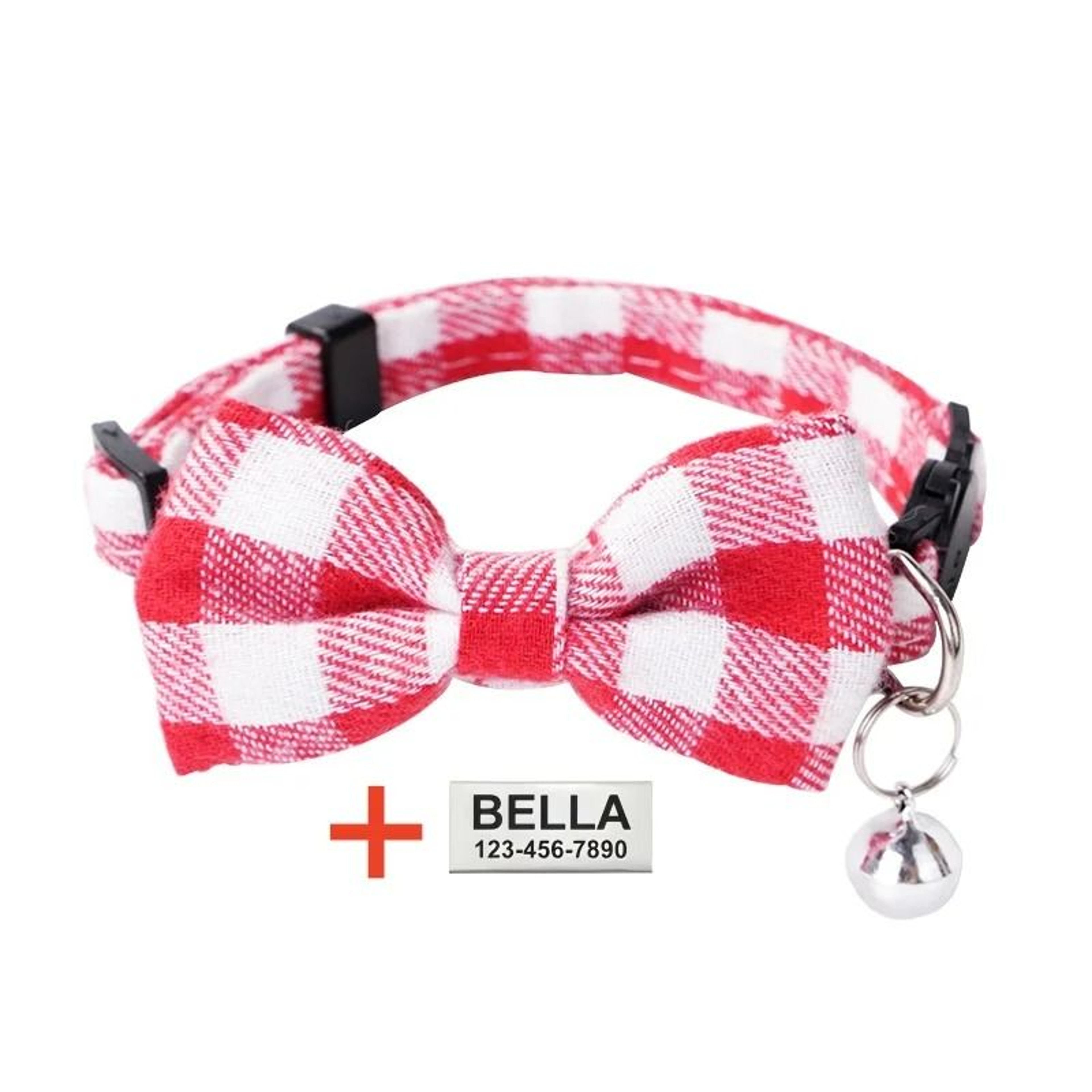 Personalized Plaid Breakaway Safety Cat Collar 11