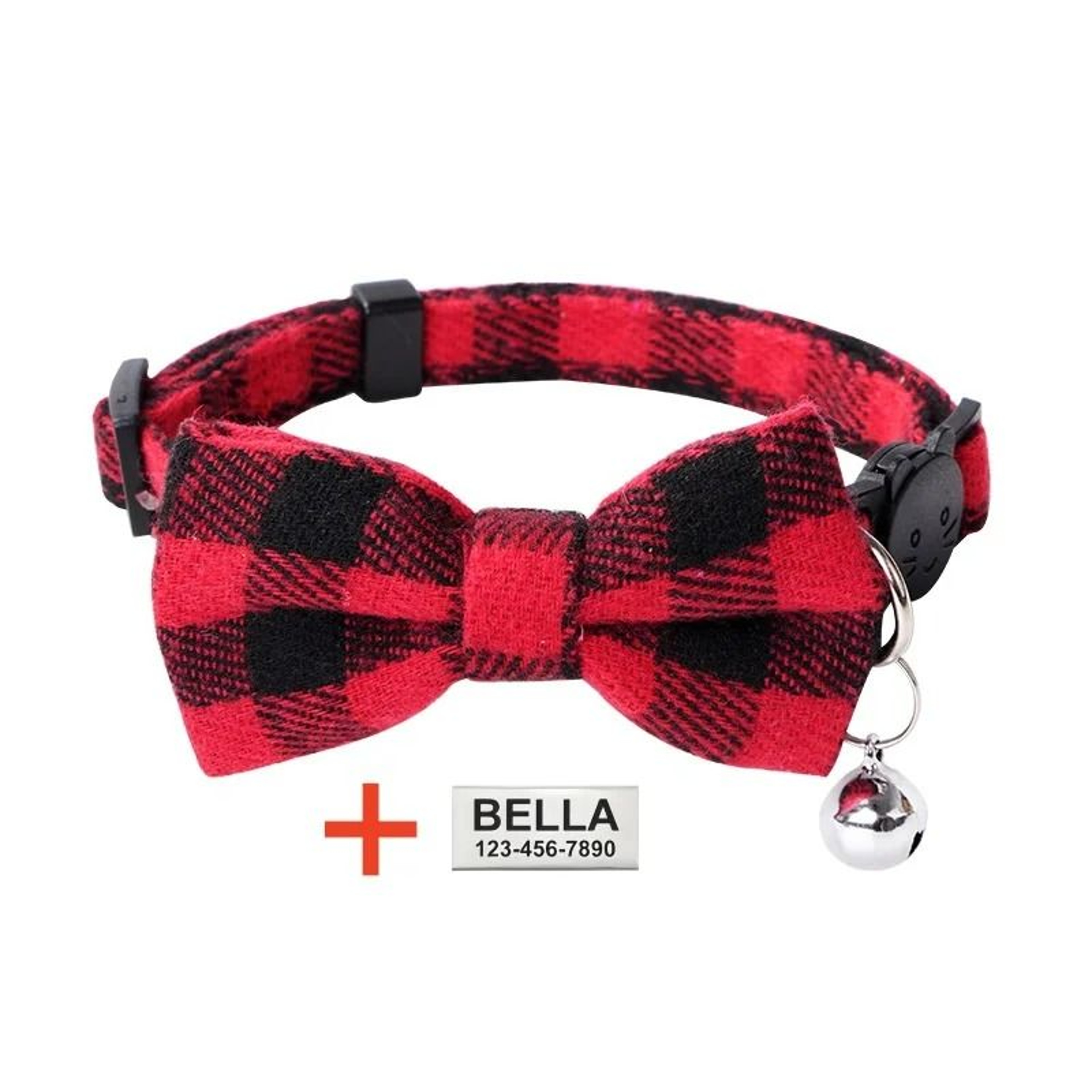 Personalized Plaid Breakaway Safety Cat Collar 17