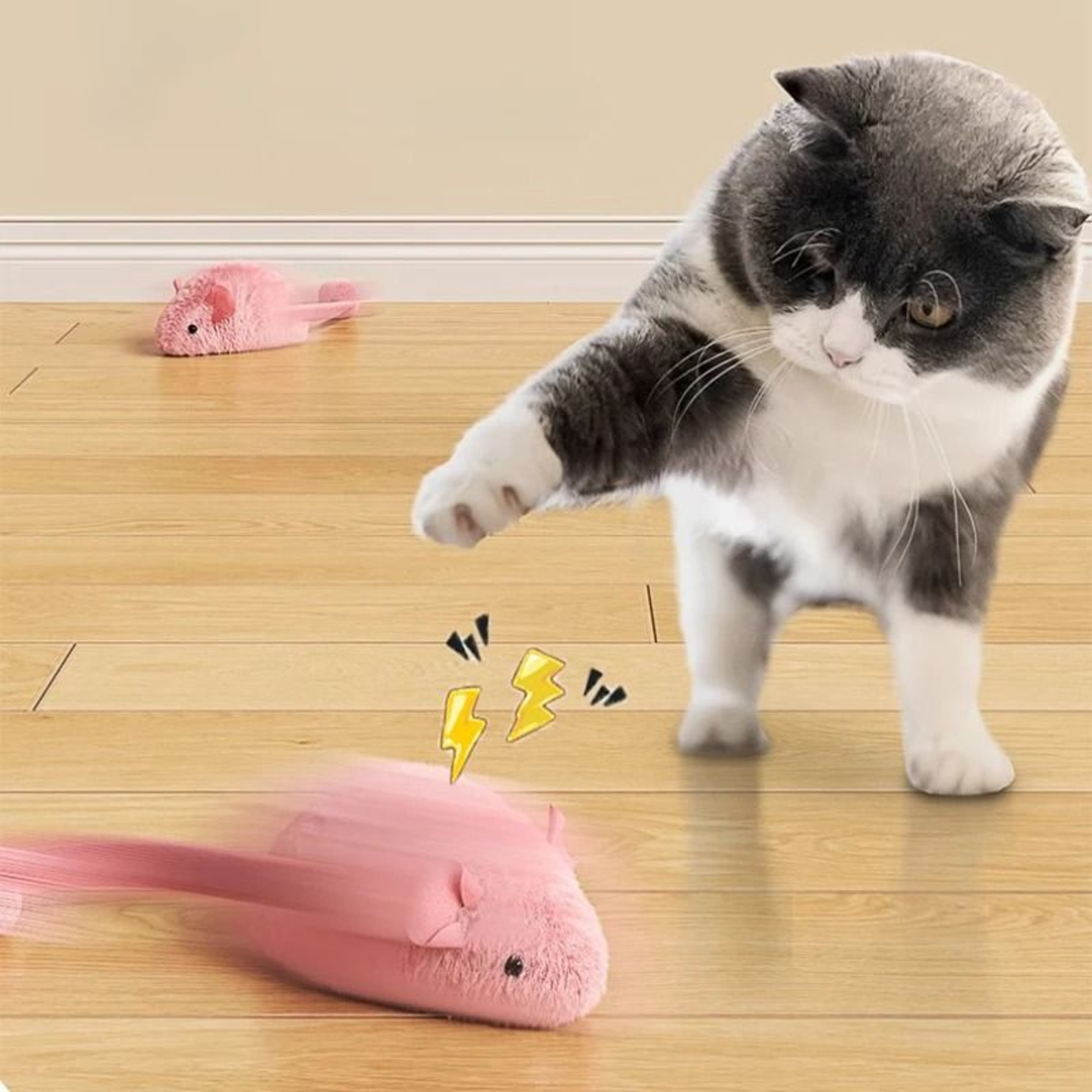 Interactive Luminous Mouse Plush Cat Chew Toy 2