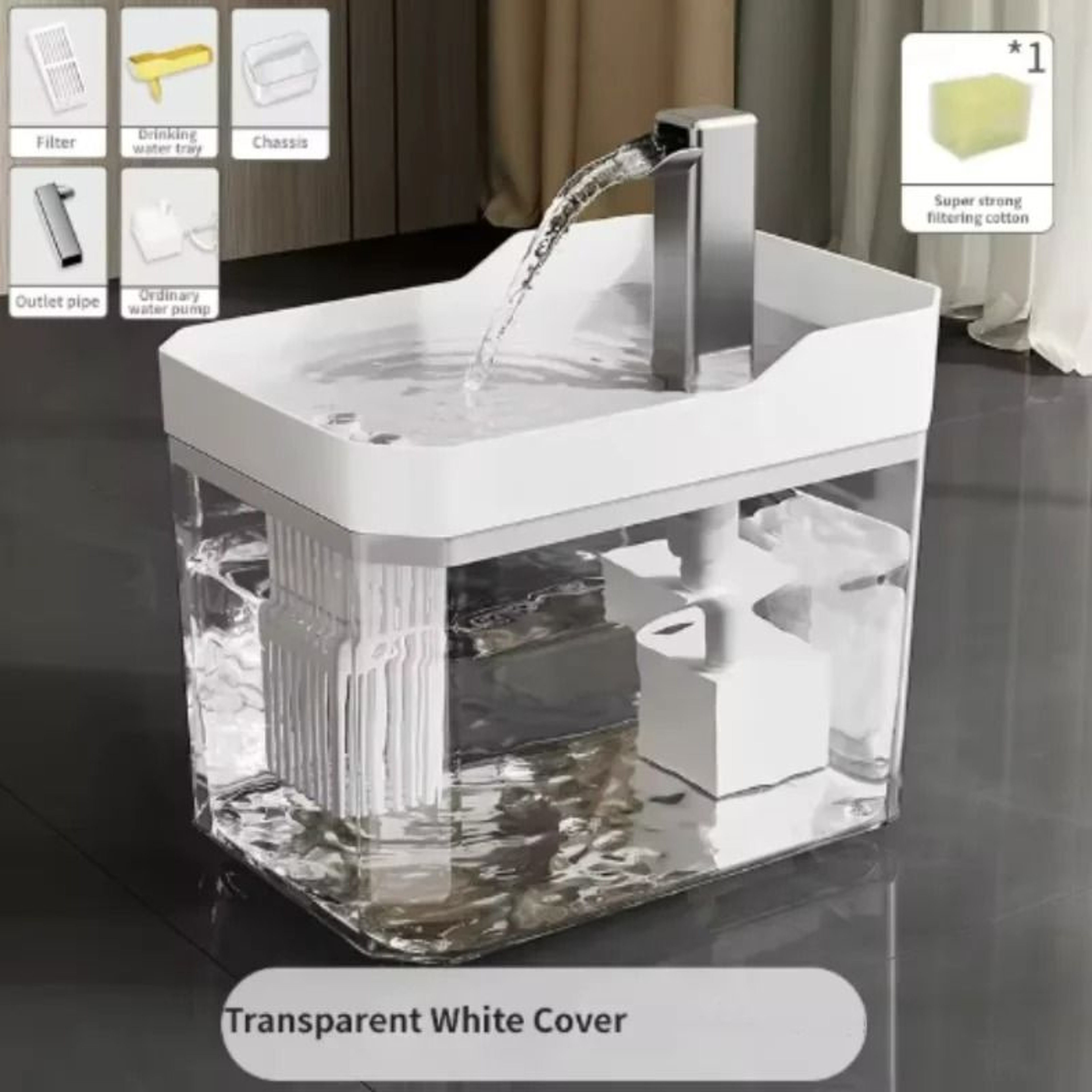 Transparent AntiDry Water Fountain 9